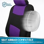 BDK PolyPro Couvertures de siège de voiture Ensemble complet en violet sur noir, avant et arrière housses de banquette pour les voitures, facile à installer Couverture de siège pour voiture, accessoires de voiture pour camion SUV - violet