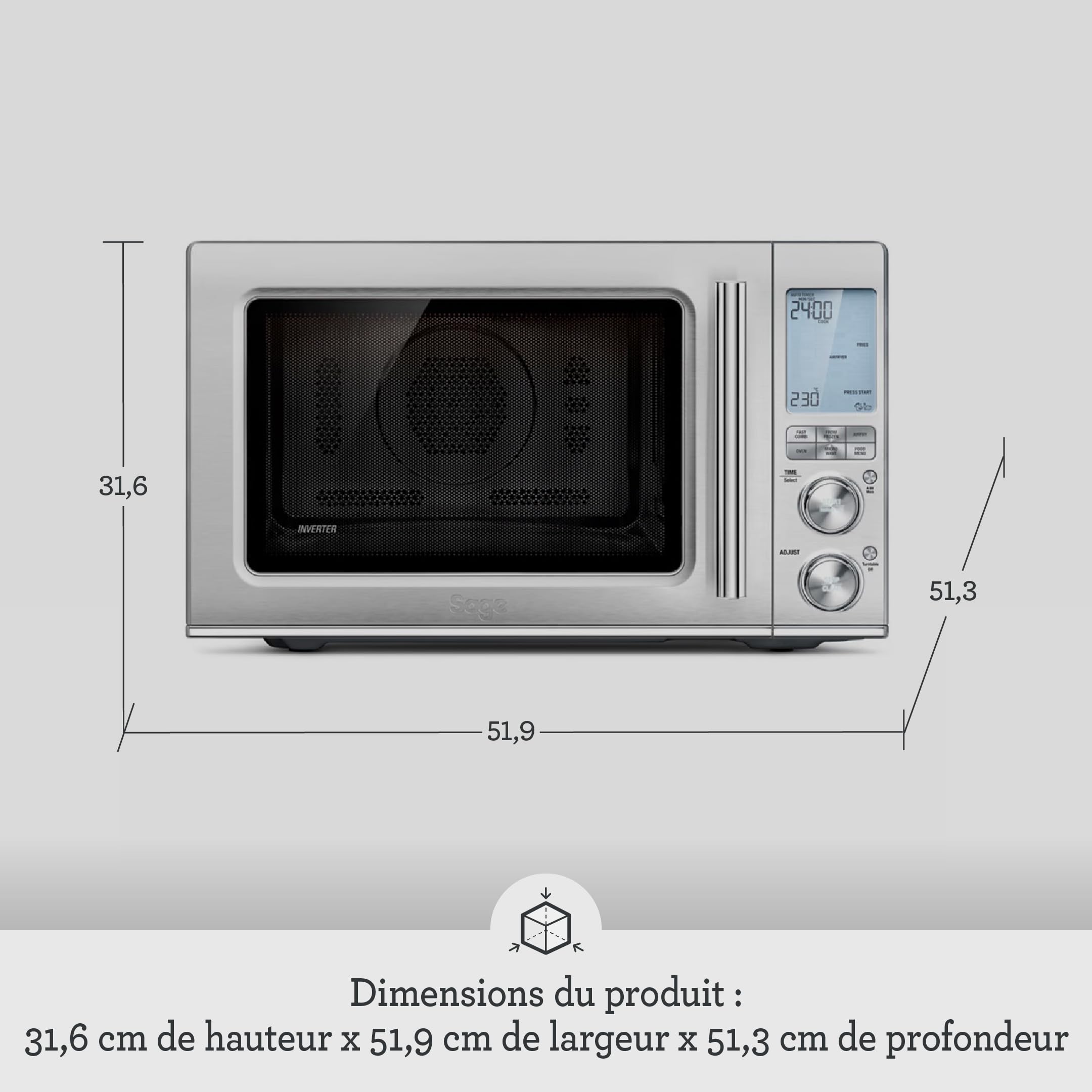 Image secondaire de Sage Combi Wave 3 en 1 - Friteuse, Four à Convection et Micro-ondes en Acier Inoxydable