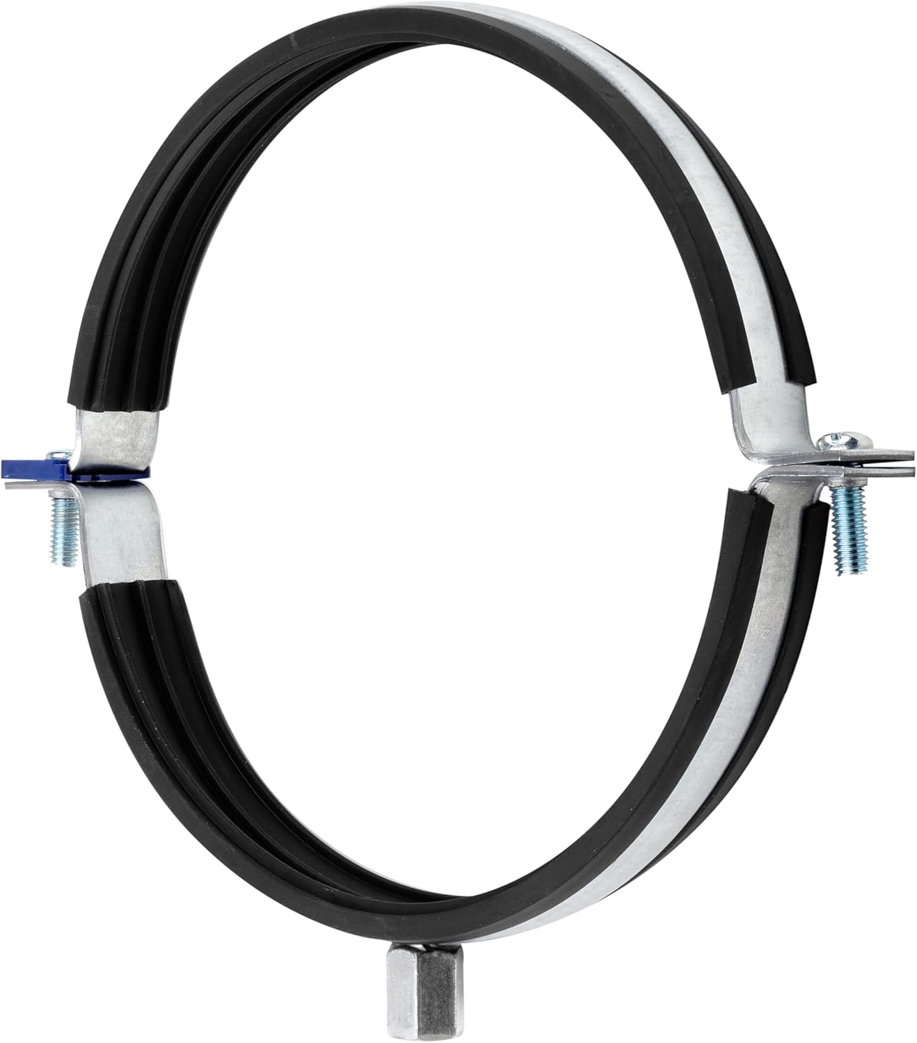 neverest® RS 6 Inch Pipe Hangers and Supports 6 Pcs with Rubber Seal Steel Stove Pipe Holder Combination Thread M8/10 Metal Round Pipe Clamps