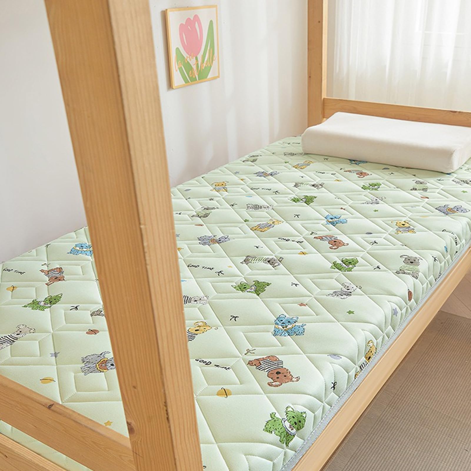 Colchón De Suelo, Colchón Futón Plegable Individual/Doble, Colchón Plegable Enrollable, Colchón Portátil para Dormir, Sofá Cama De Invitados, Cama De Dormitorio De Estudiantes,5,100x200cm