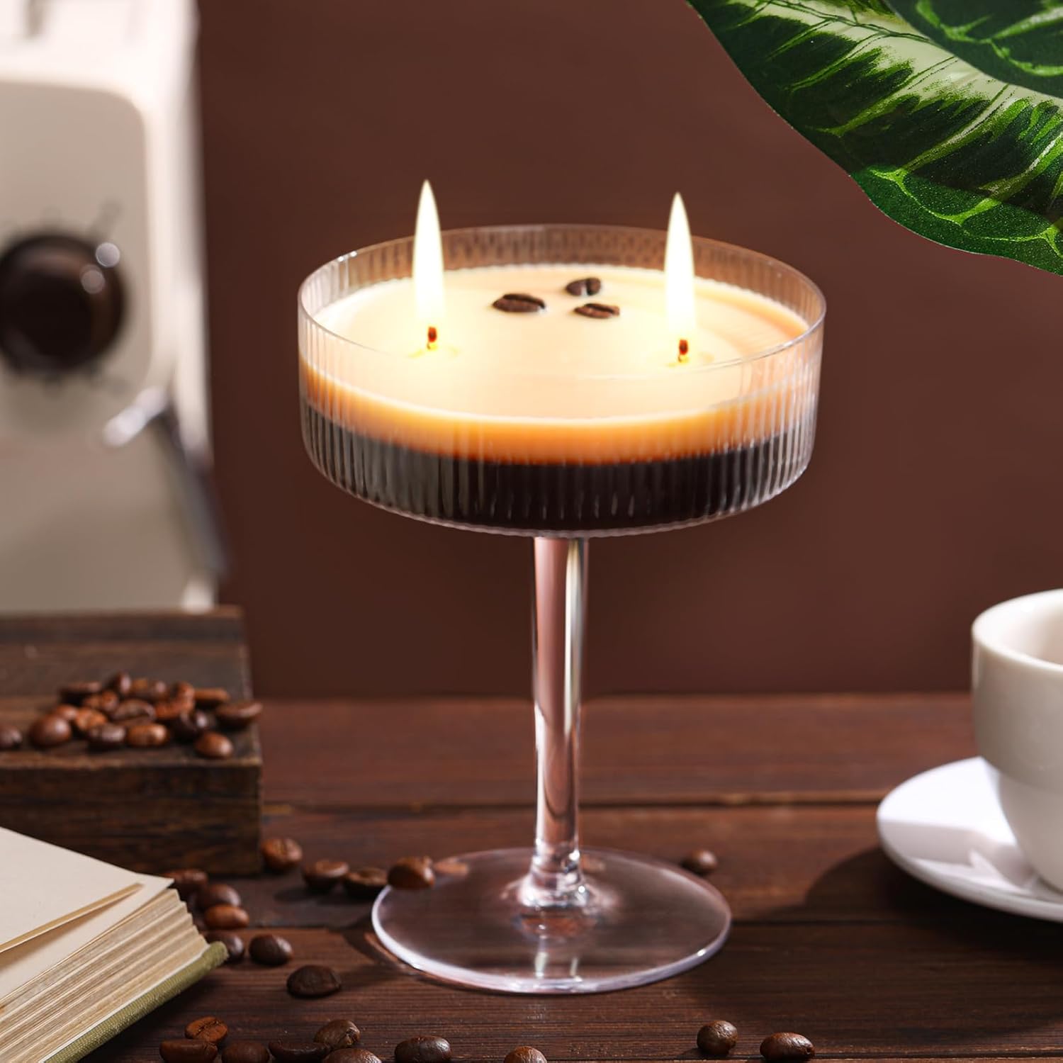 mtlee espresso martini candle gifts for women men coffee scented aromatherapy candles for coffee lovers wedding favors housewarming birthday gift with real beans(fashion style)