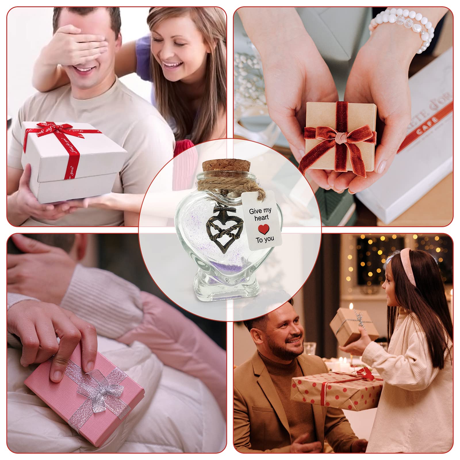 Bottiglia decorativa con scritta in inglese "Give My Heart to You", regalo di San Valentino per fidanzata, romantico compleanno per fidanzato o anniversario, regalo per moglie o marito