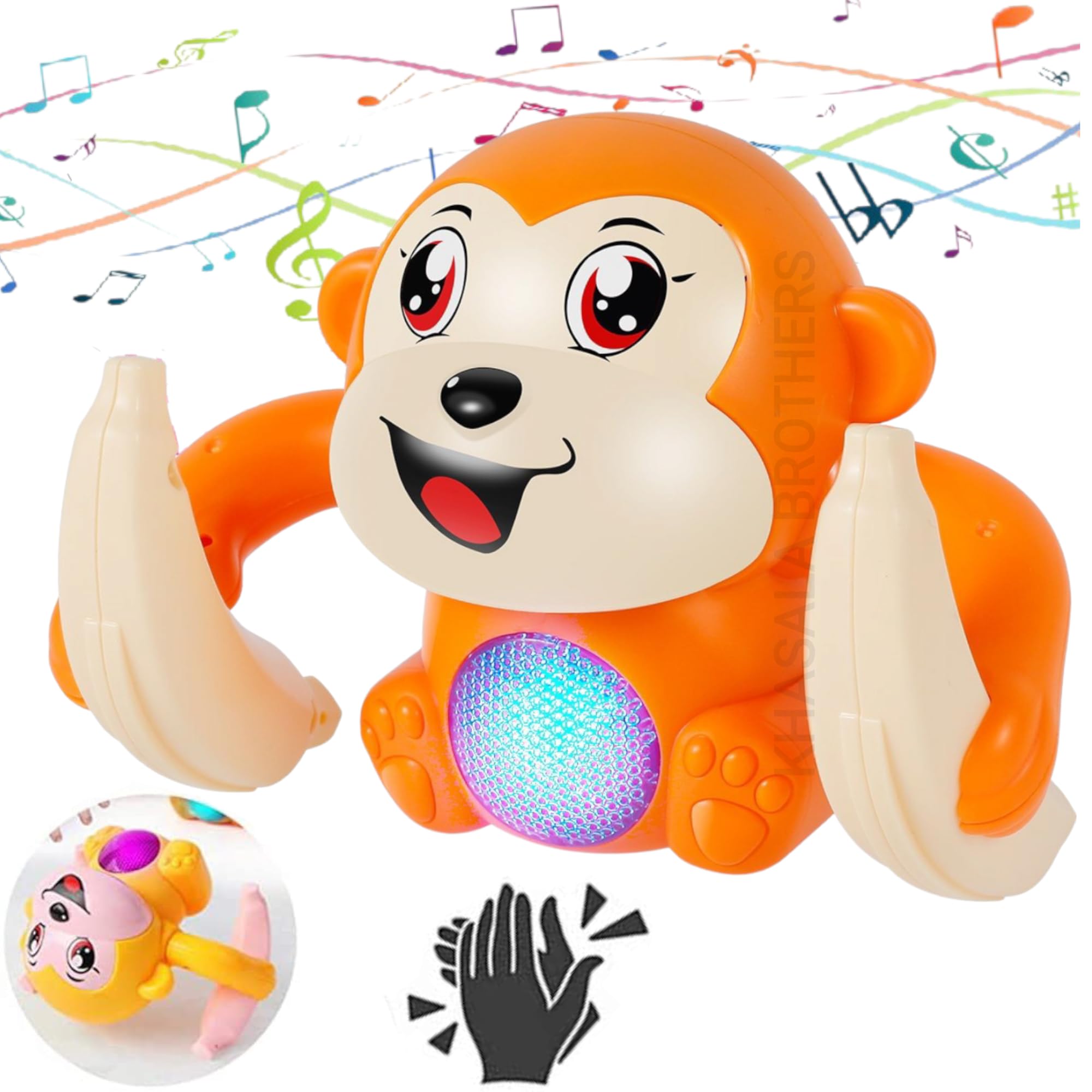 Khasala Brothers® Monkey Toy Music Animal Toys, Voice Control Touch Control Musical Light and Sound Effects Toy for Kids (Dancing Monkey) (B0C9X6B1T8) Amazon Price History, Amazon Price Tracker