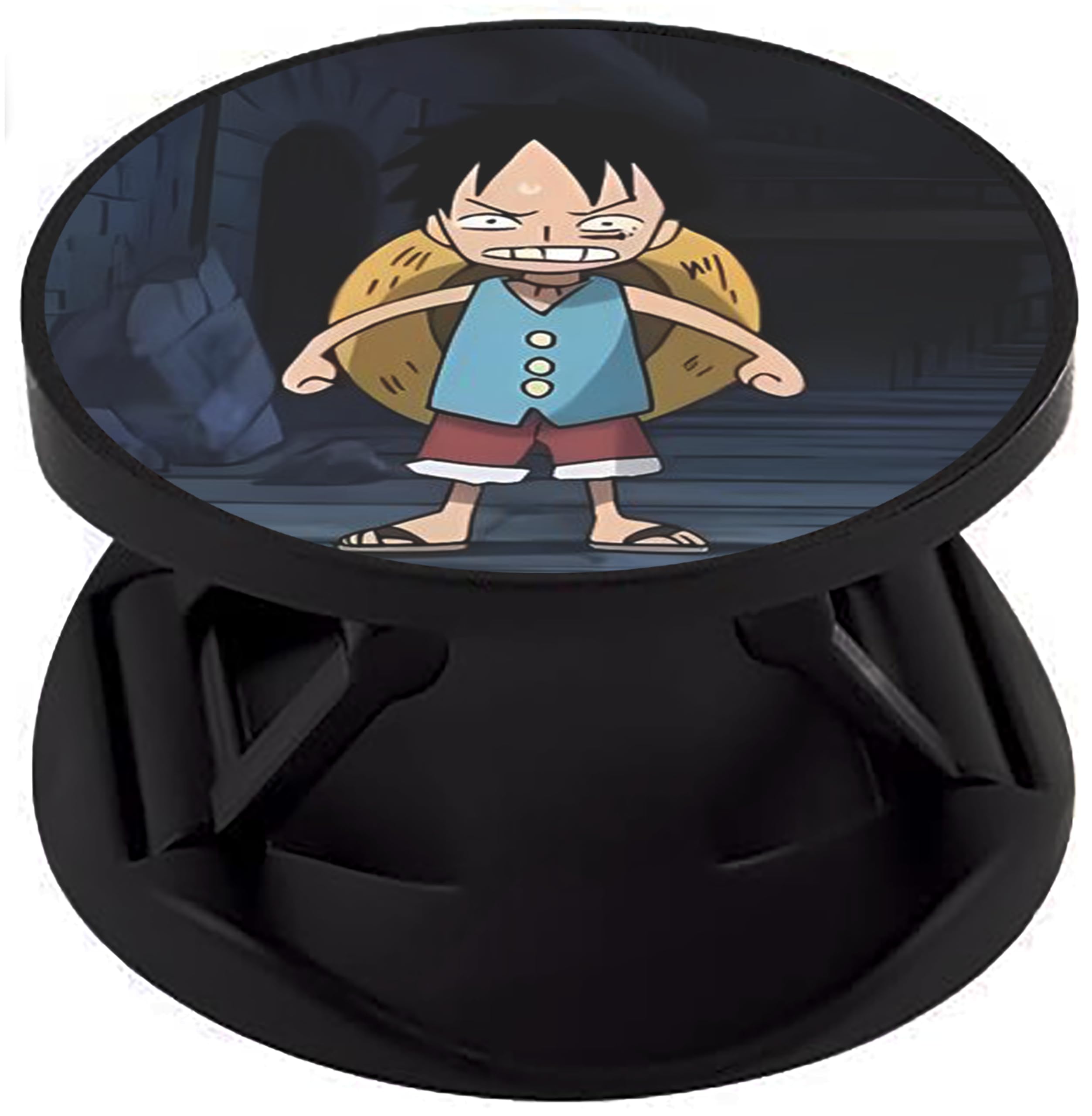 eggshell Matte Finish Mobile Selfie Grip Expanding Kickstand Premium Super Matt Finish Back Holder (Mobile Selfie Finger Grip) Expanding Stand for All Smartphones Tablets (Chibi Luffy)-image-35
