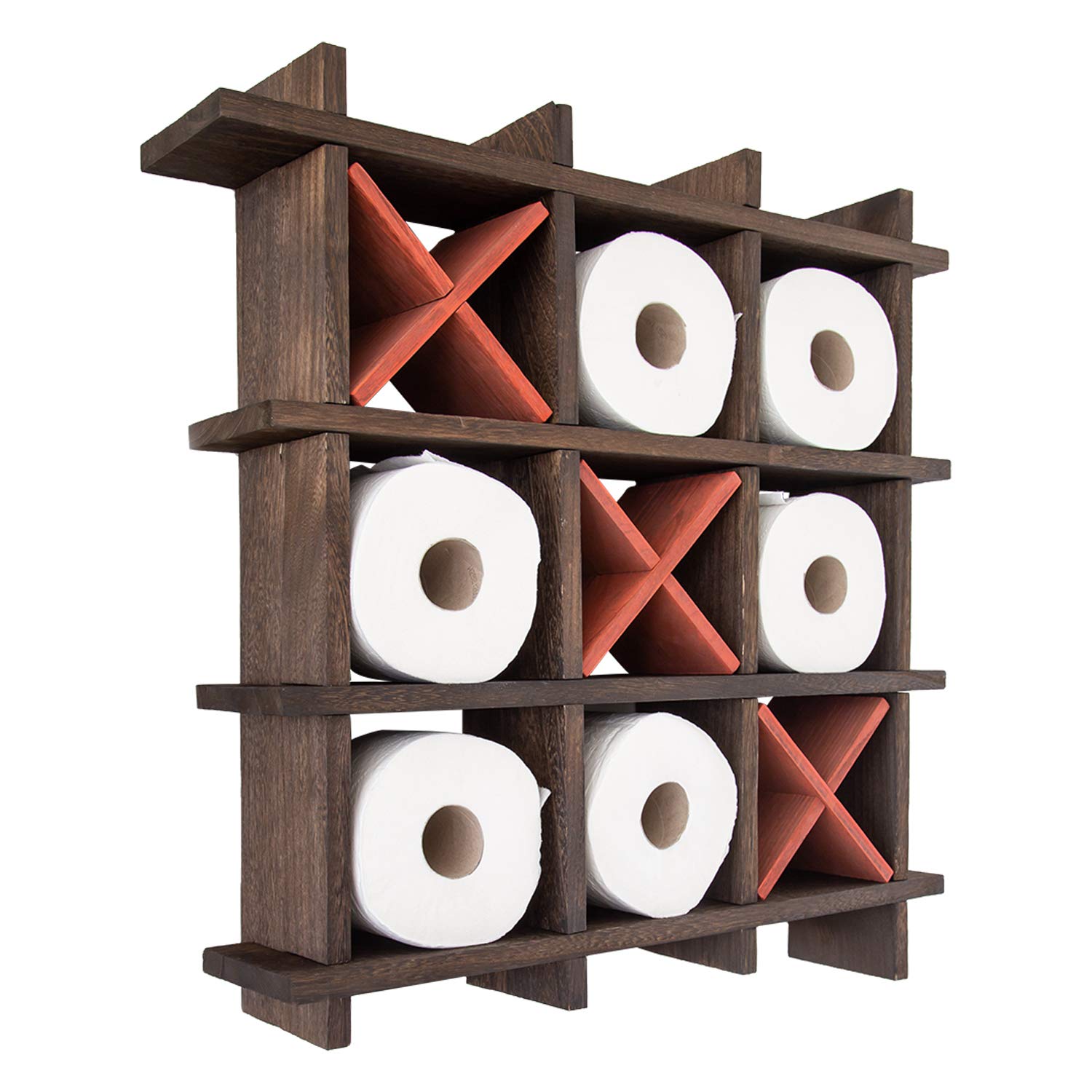 Buy Comfify Rustic TicTacToe Toilet Paper Holder for Bathroom