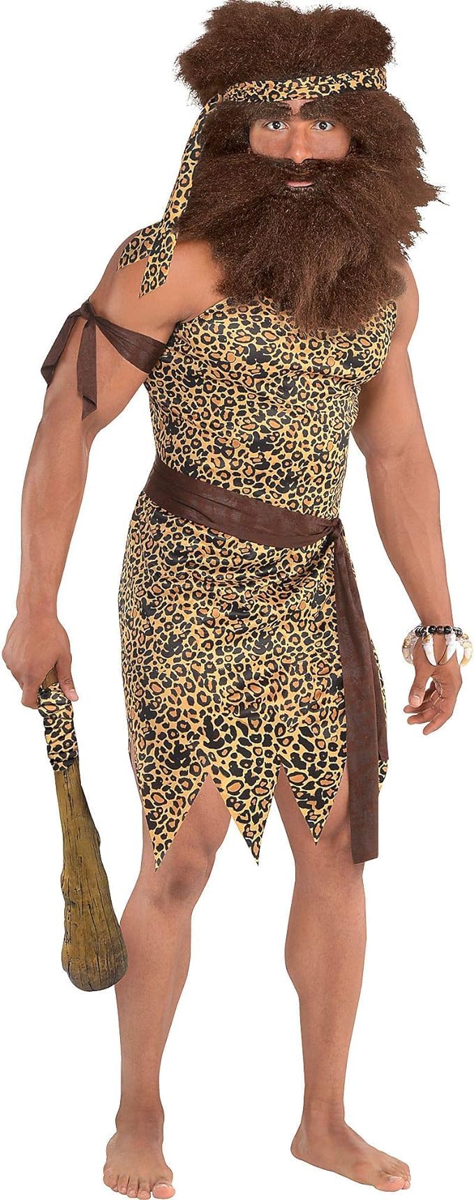 AmscanMens Brown Caveman Tunic Kit (Adult Standard) - 1 Set - Classic, Perfect For Costume Parties, Halloween & Themed Events