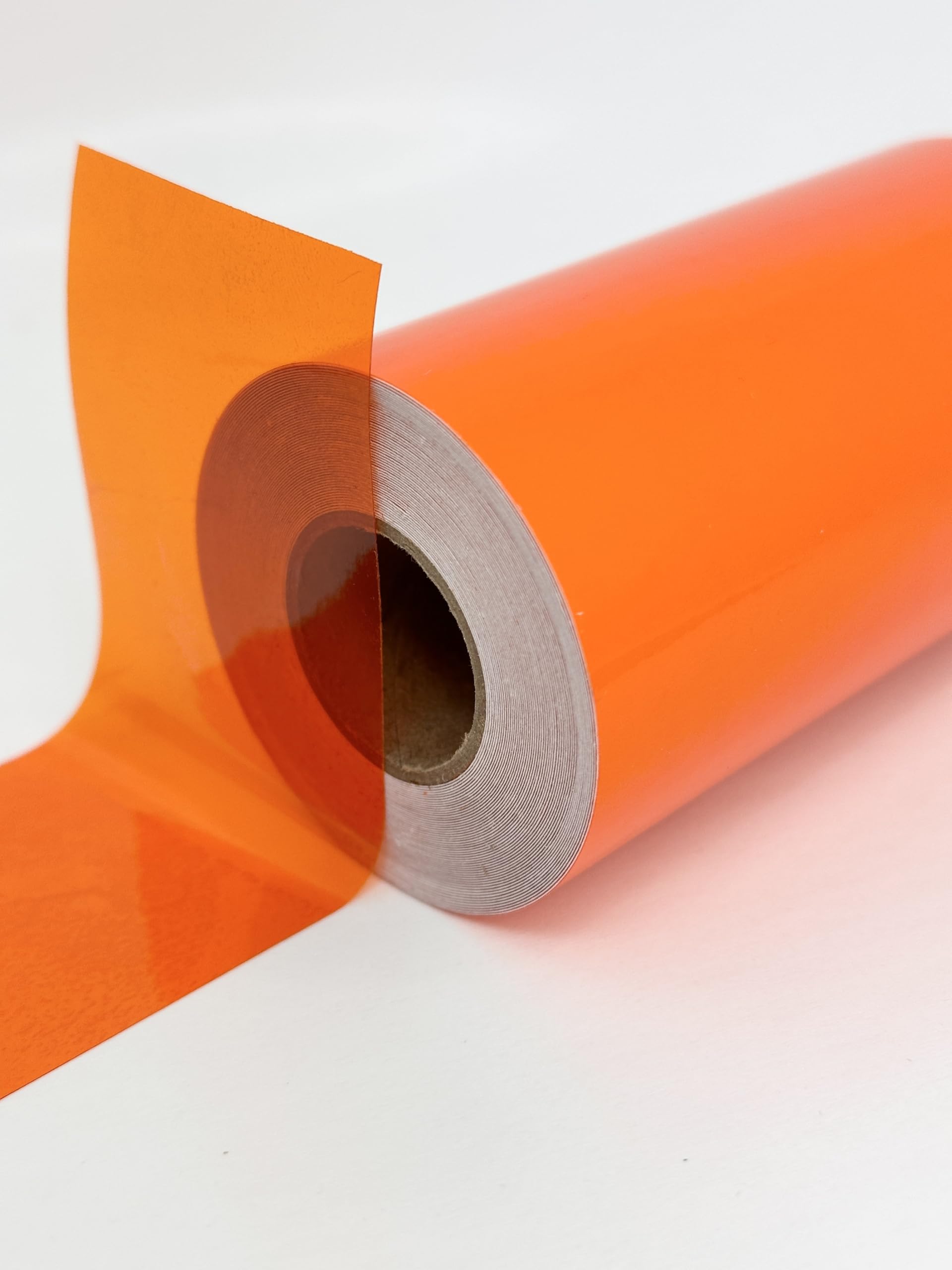 Paper Street Plastics Colored Transparent Tape with Sticky Adhesive (Orange, 3 inch x 25 feet)