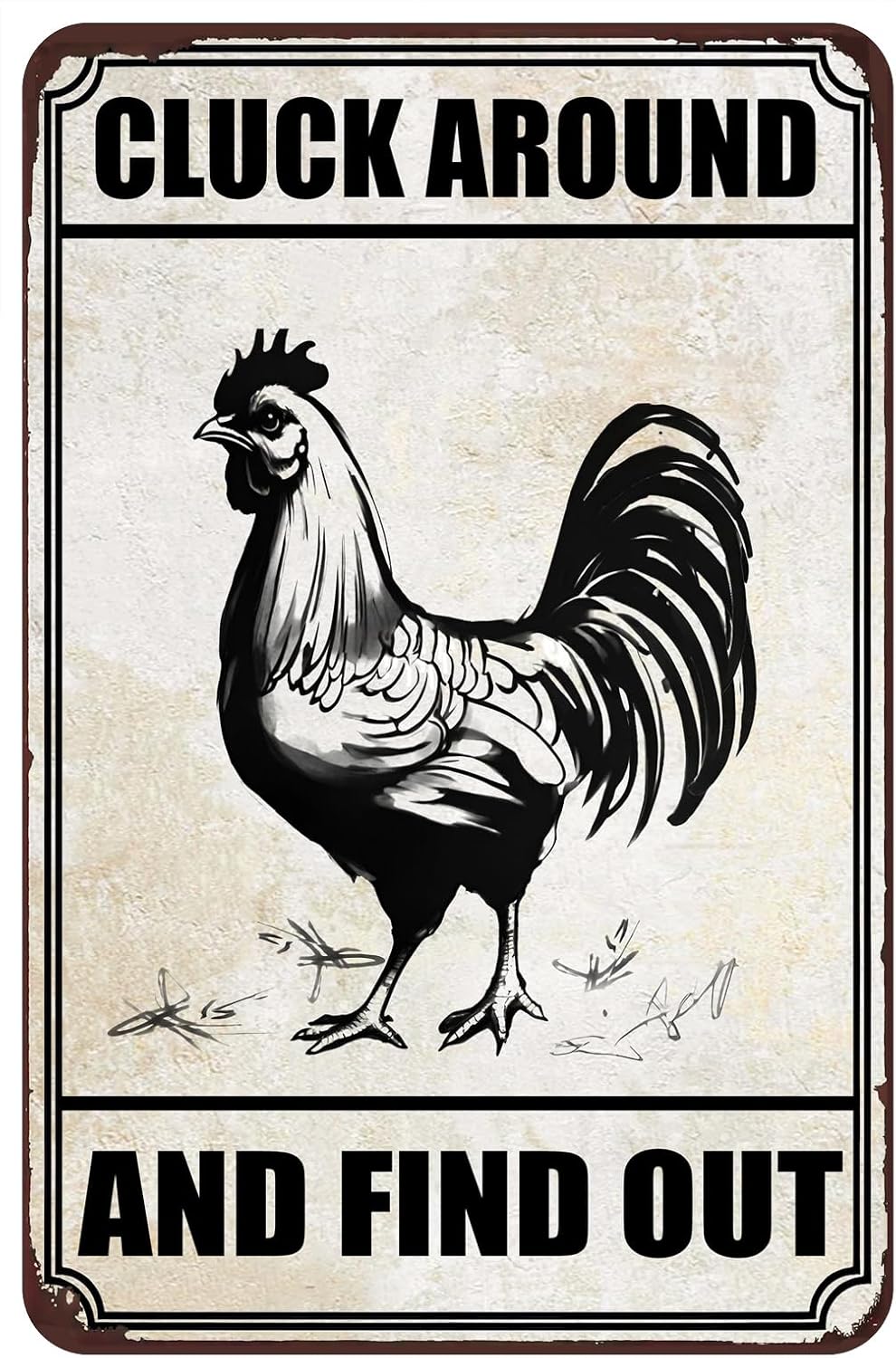 Chiken Gifts Funny Chicken Metal Sign For Home Chicken Decor Coop Rooster Decorations Farm Kitchen Chicken Wall Stuff 8x12 Inches