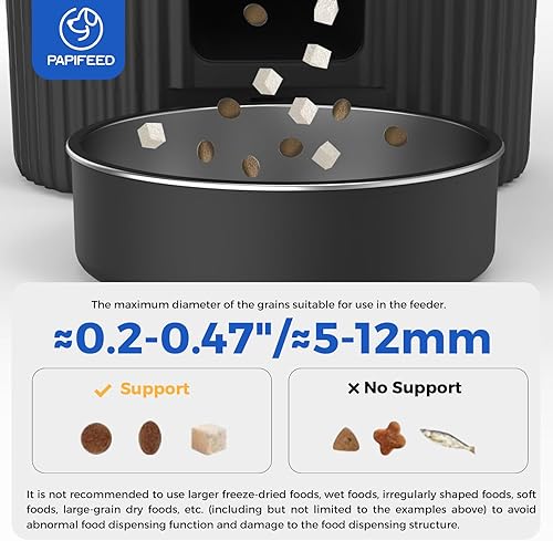 Miniatura 3 de PAPIFEED Comedero automático para gatos de 3.5 L15 tazas, 2.4 G, WiFi, para perros, compatible con Alexa y Echo Timed, dispensador de comida para