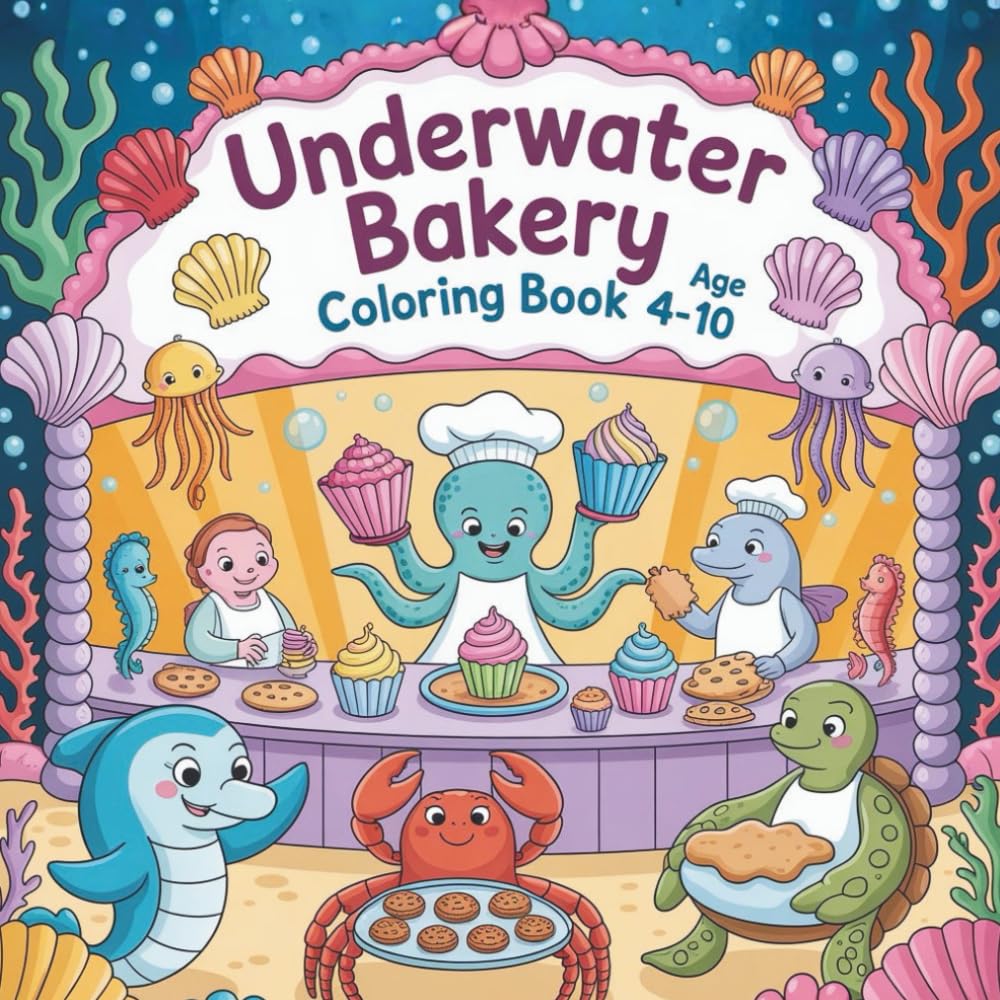 Underwater Bakery Coloring Book: A Sweet Ocean Adventure!