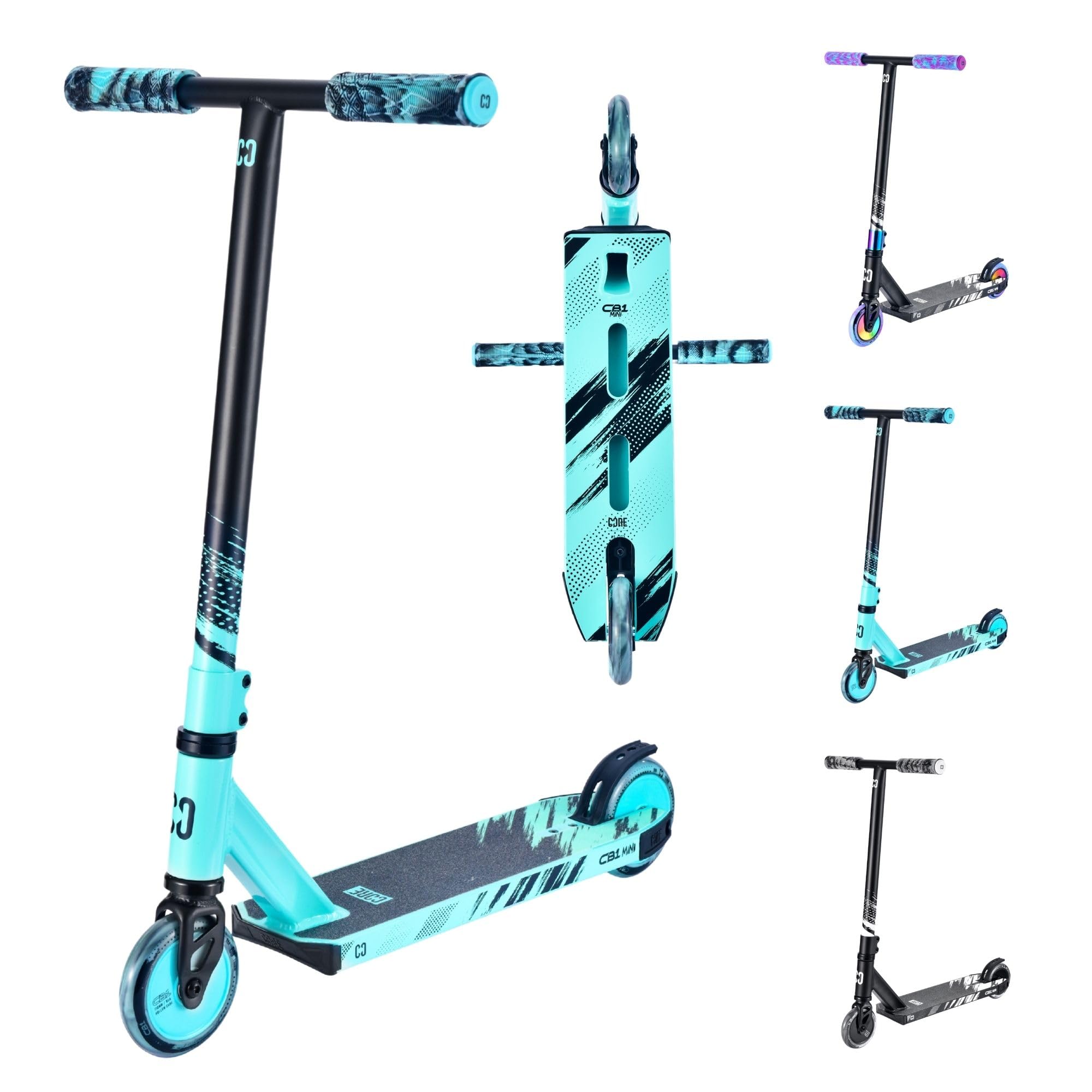 CORE CB1 Mini Beginner Stunt Scooter - Kids Stunt Scooters 6 Years and Up, Beginner Kick Scooter for 110mm Wheels - Pro Scooters For Teenagers & Kids - Teal/Black