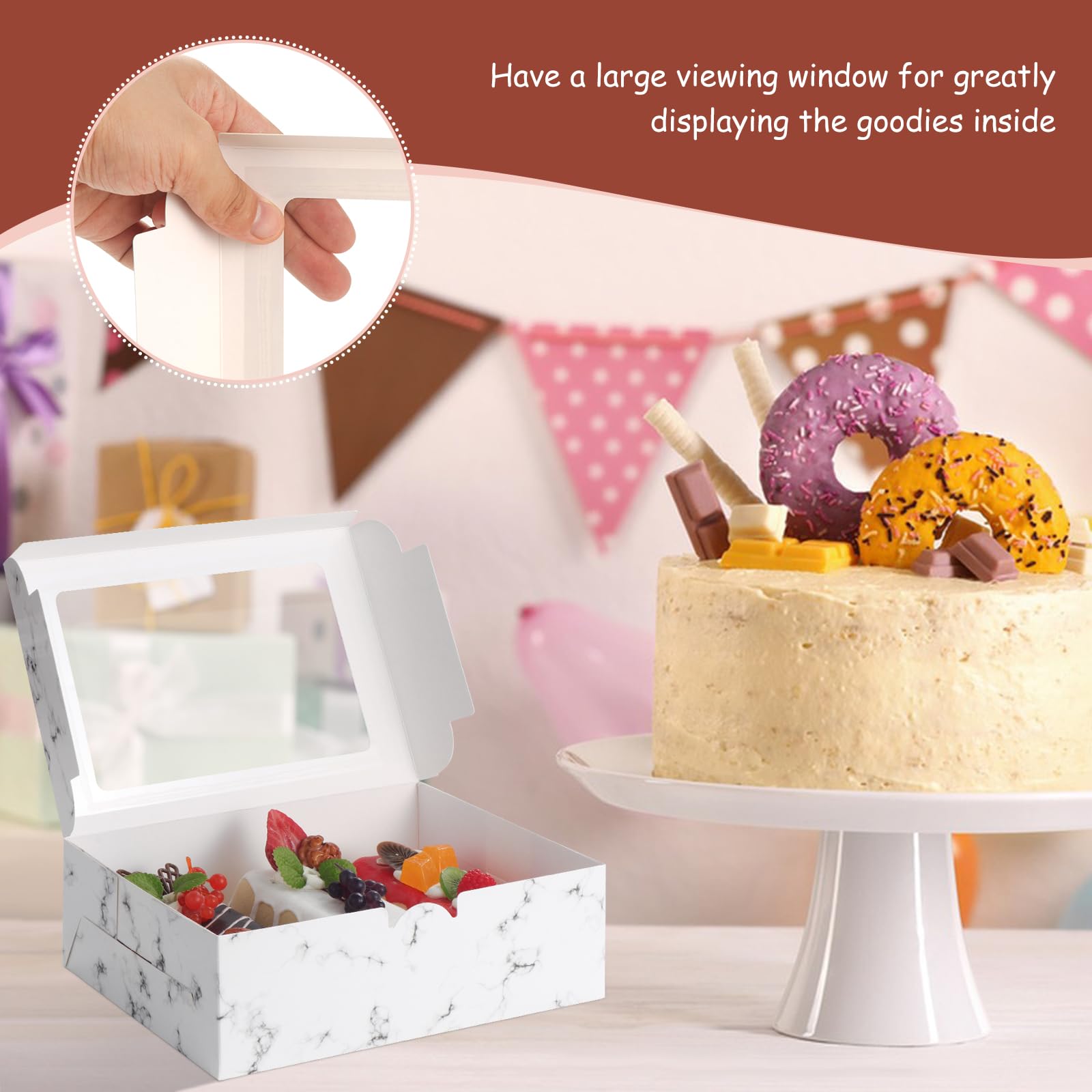 20 Weihnachts-Cupcake-Boxen – Mit Einsätzen Für 2 Cupcakes, Transparentem Fenster, 16,4 X 9,1 X 10,4 Cm