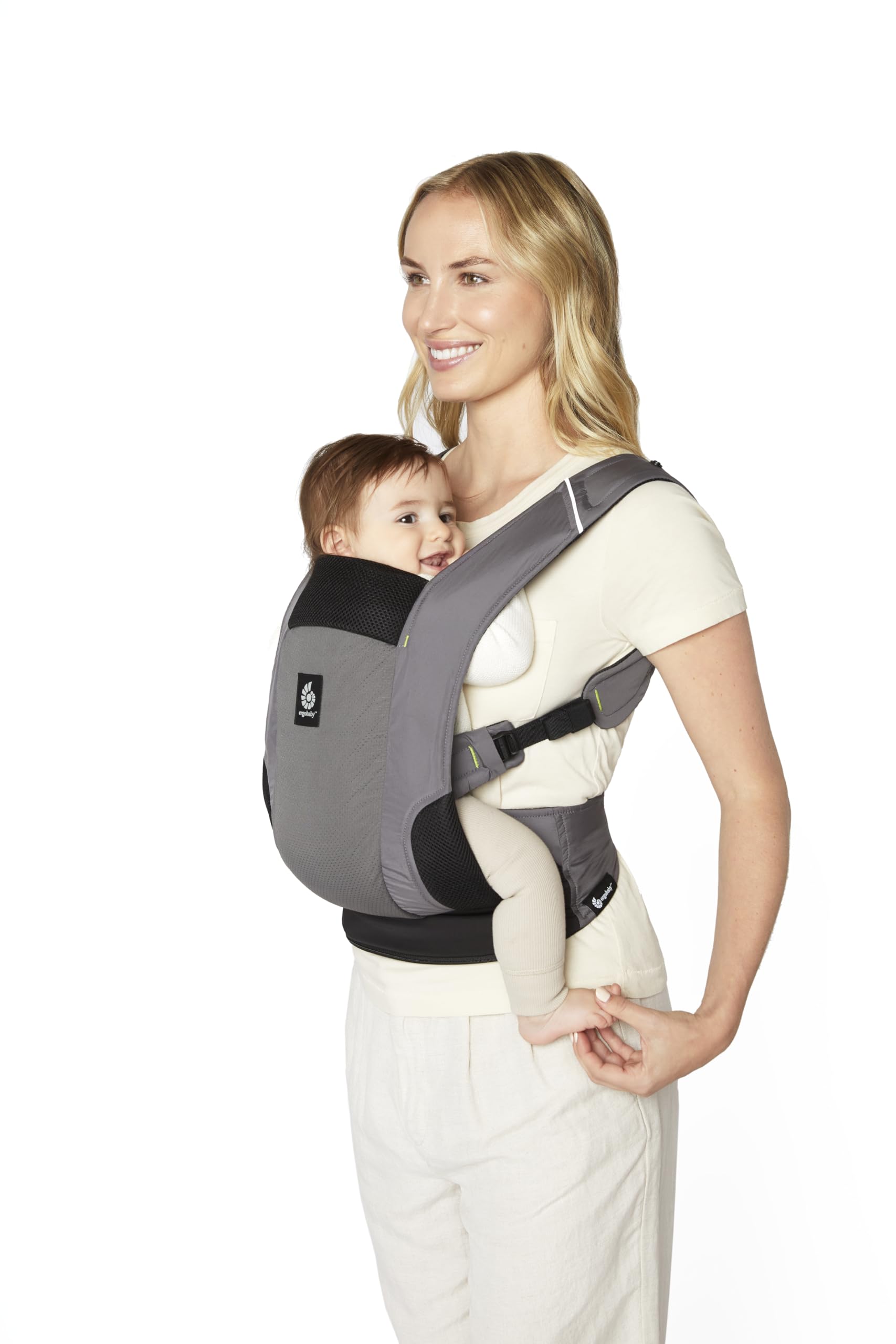 Ergobaby Portabebé Away para bebés y niños pequeños (5,4-15,9 kg), portabebé ventral y dorsal de 2 posiciones, Graphite Grey