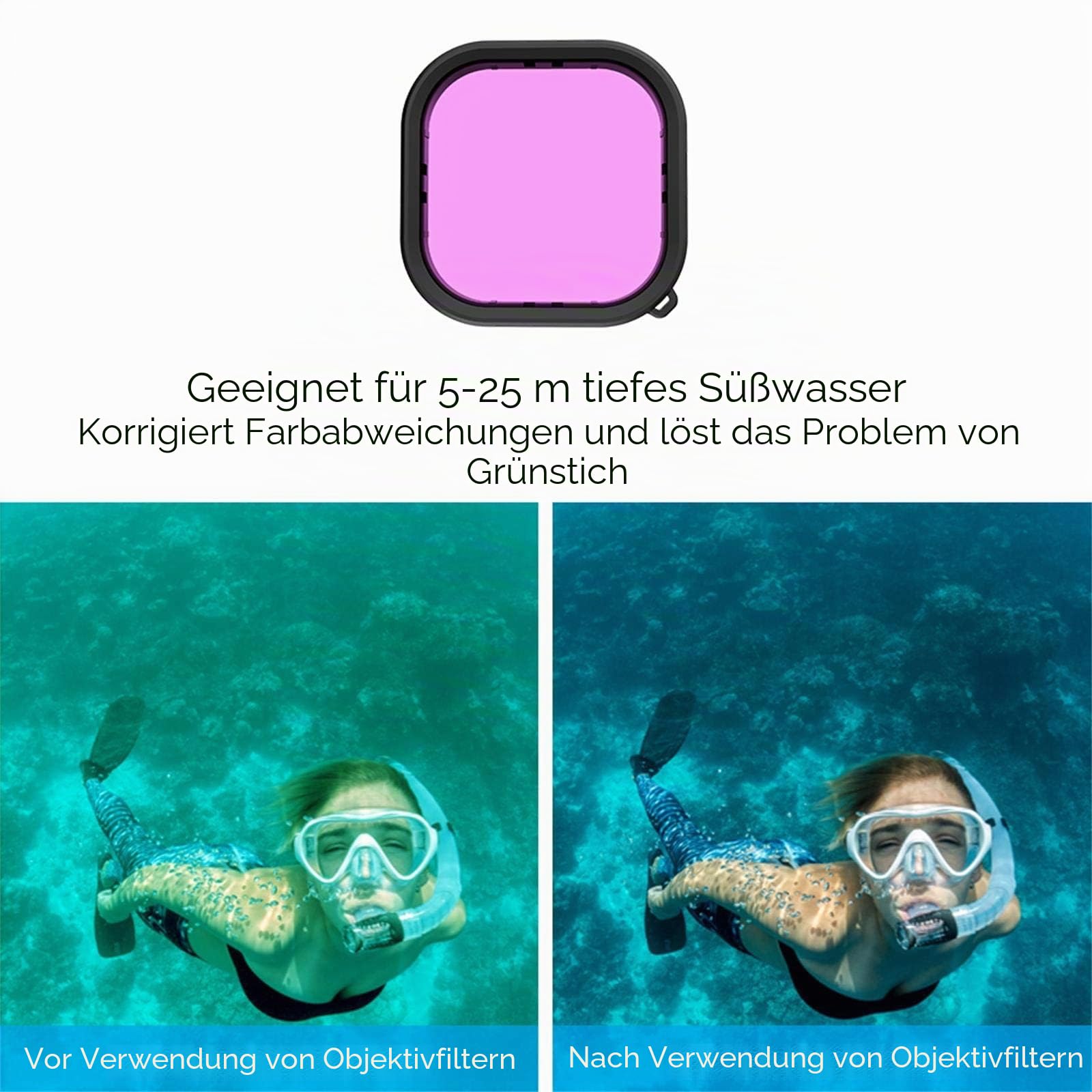 TELESIN Wasserdichtes Gehäuse für GoPro Hero 9, schwarz, 50 m Unterwasser-Unterwasser-Schutzhülle, transparente Schutzhülle mit Schnellverschluss-Halterung für GoPro HERO9 Action-Kamera, Schwarz