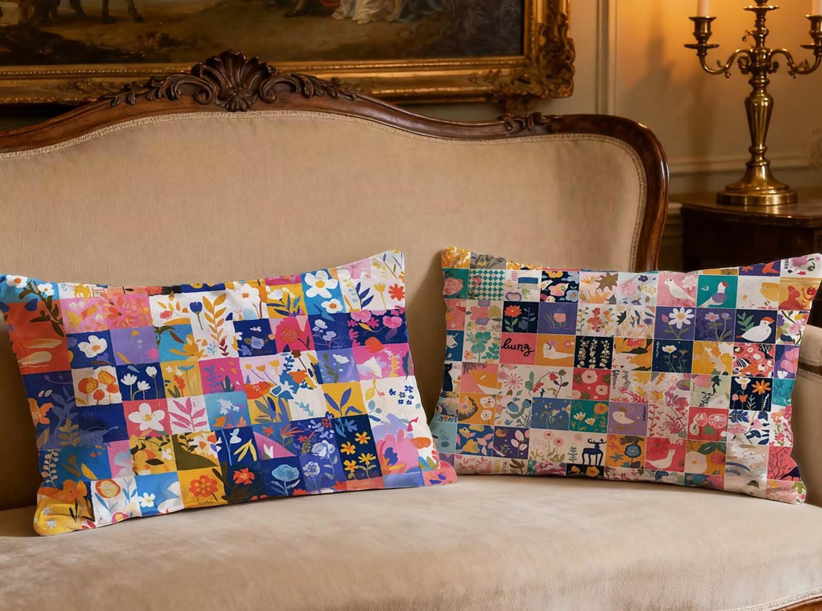 Housse de coussin 40x80cm lot de 2 velours pour rénover un canapé