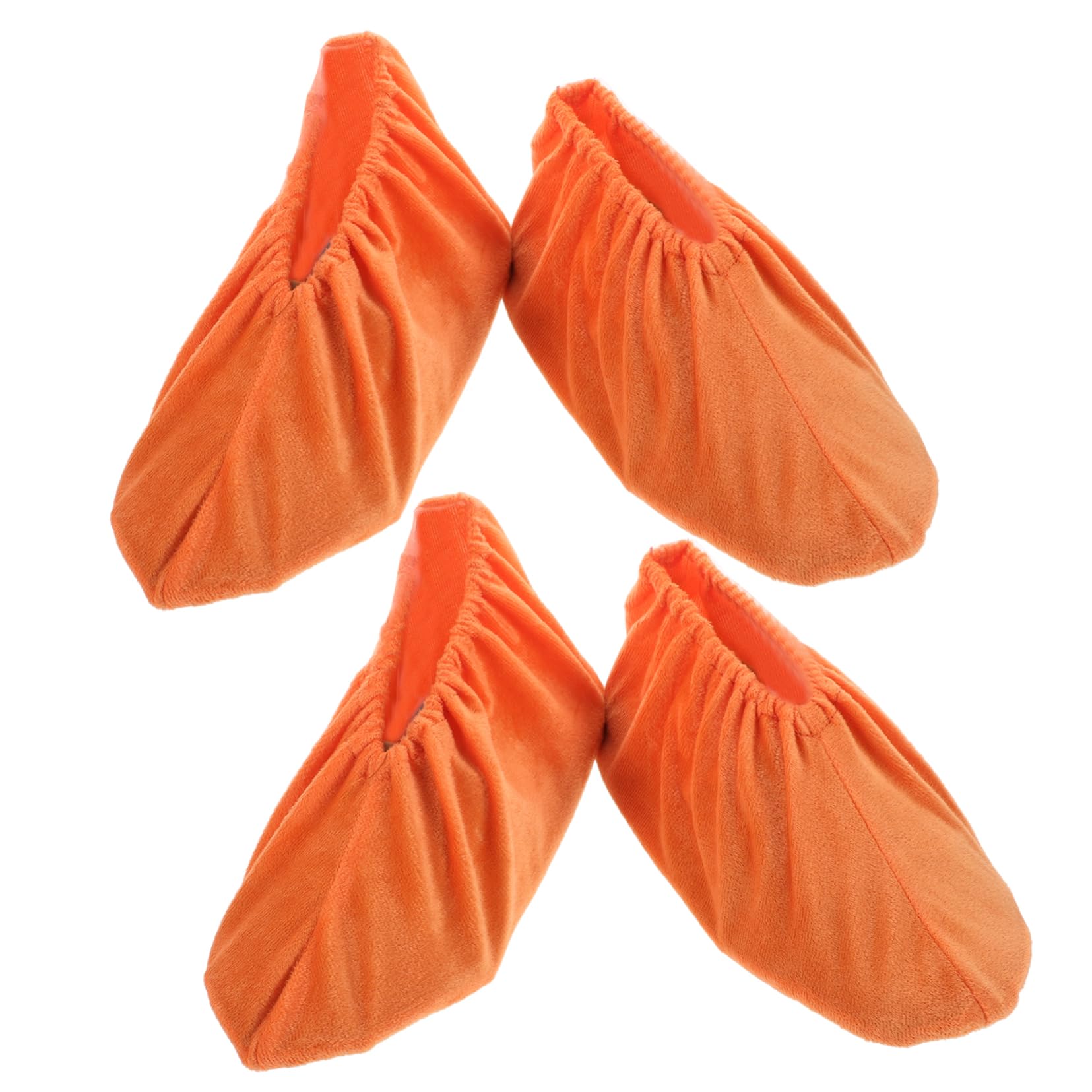Garneck Bowling Shoe Covers for Adults 2 Sets of Reusable Breathable Thick Non-Slip Sturdy Indoor Foot Sleeves Orange Men's