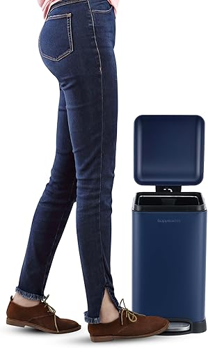 Miniatura 6 de happimess HPM1012F Betty - Mini bote de basura retro de 3.2 galones, resistente a las huellas dactilares, moderno, minimalista para el hogar,