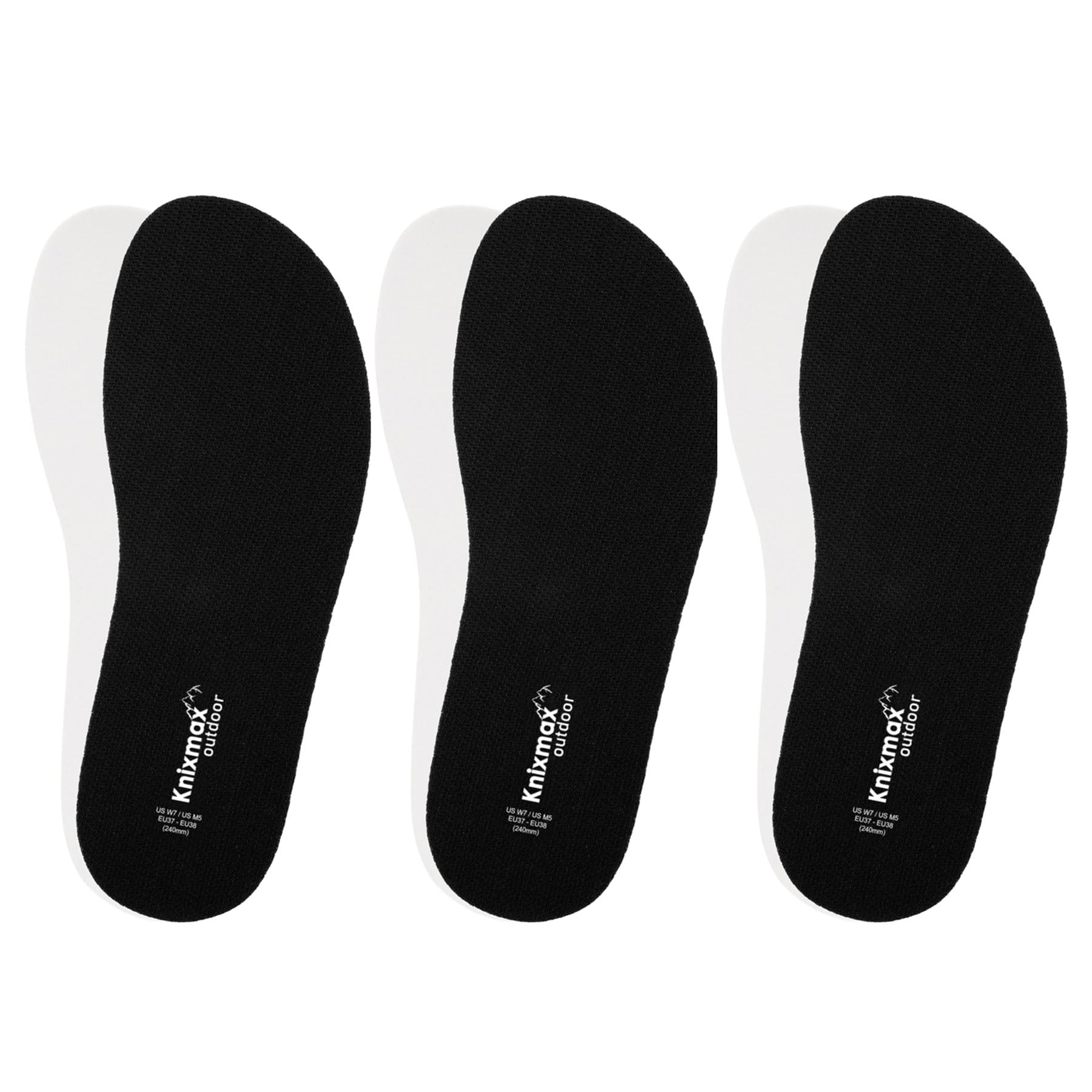 Knixmax 2 Pairs Insoles for Crocs Clog, Comfort Thin Replacement Innersoles for Men Women, Wide Fit Shoe Inserts for Birkenstock Mules Sneakers Flats