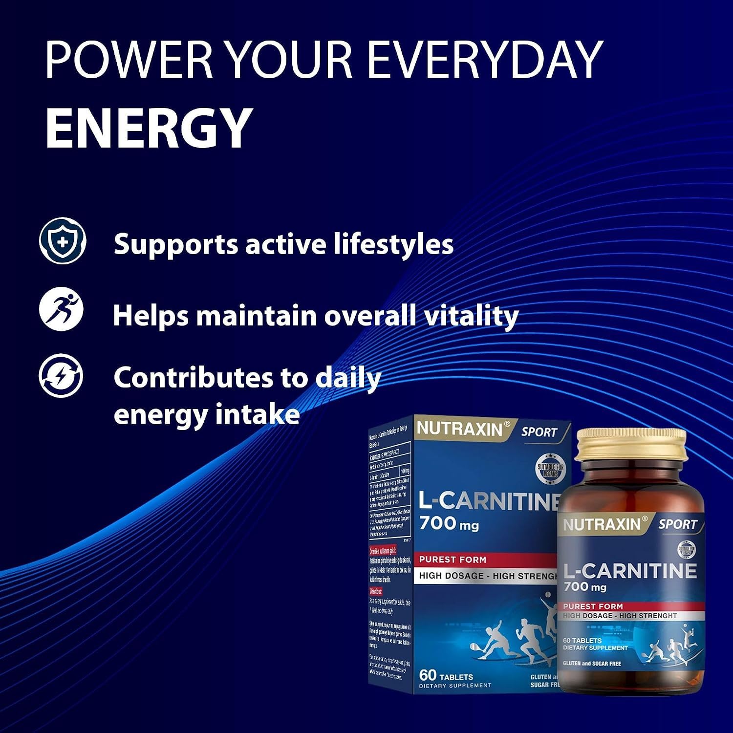 Nutraxin Slim Quick-Slim L-Carnitine 700 mg 60 Tablet Diyet Destek Takviyesi Sağlık ve Bakım