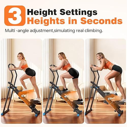 Miniatura 2 de Stair Stepper for Home Gym, 350 lbs Capacity Cardio Machine with Adjustable Height, Non-Slip Pedals, LCD Display, Foldable Design for Full Body