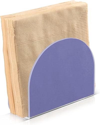 Miniatura 1 de Servilletero morado para mesa, dispensadores de servilletas de tejido acrílico, soportes transparentes para servilletas de cóctel para bodas,