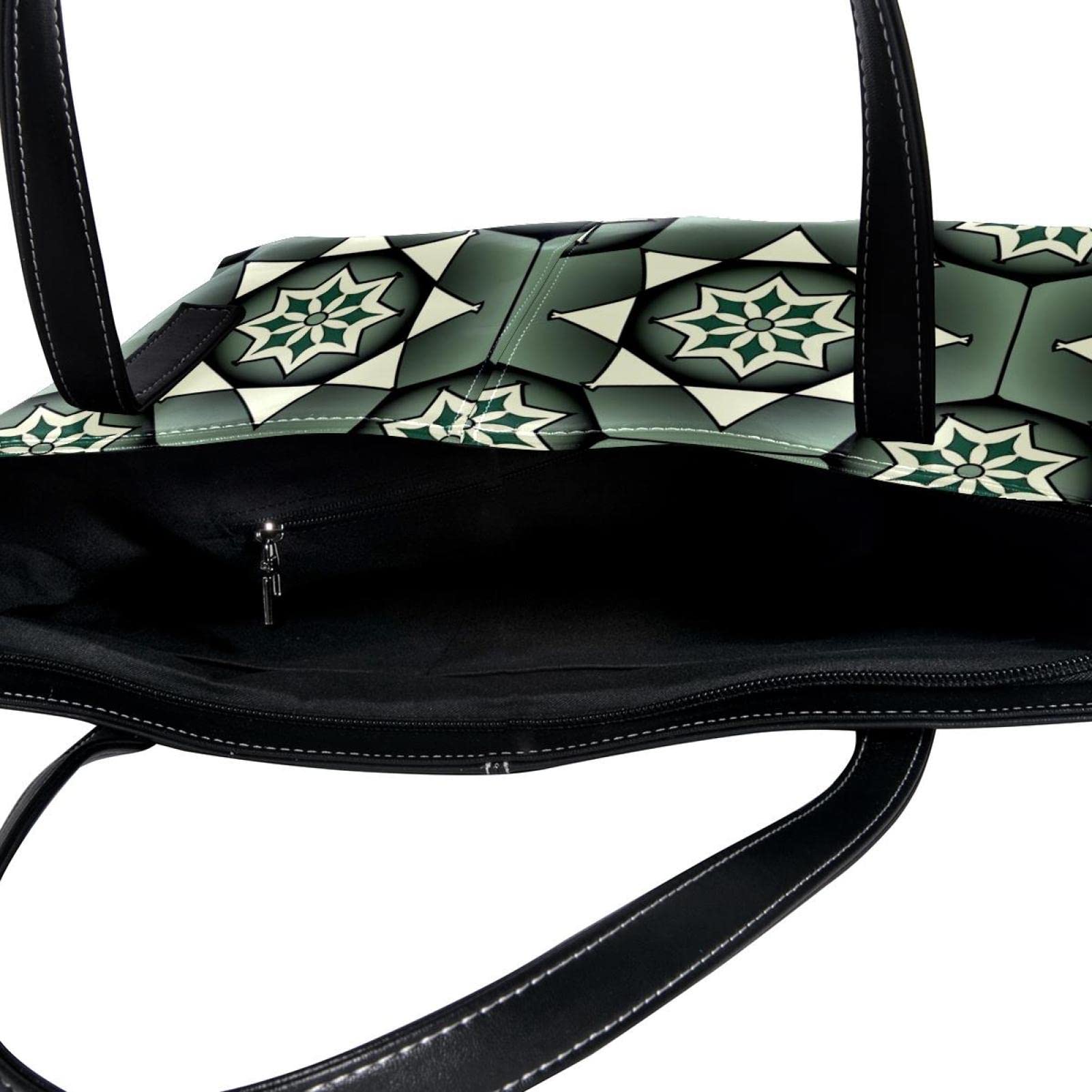 Bolso de mano de piel sintética con diseño de flores artísticas geométricas, Varios colores