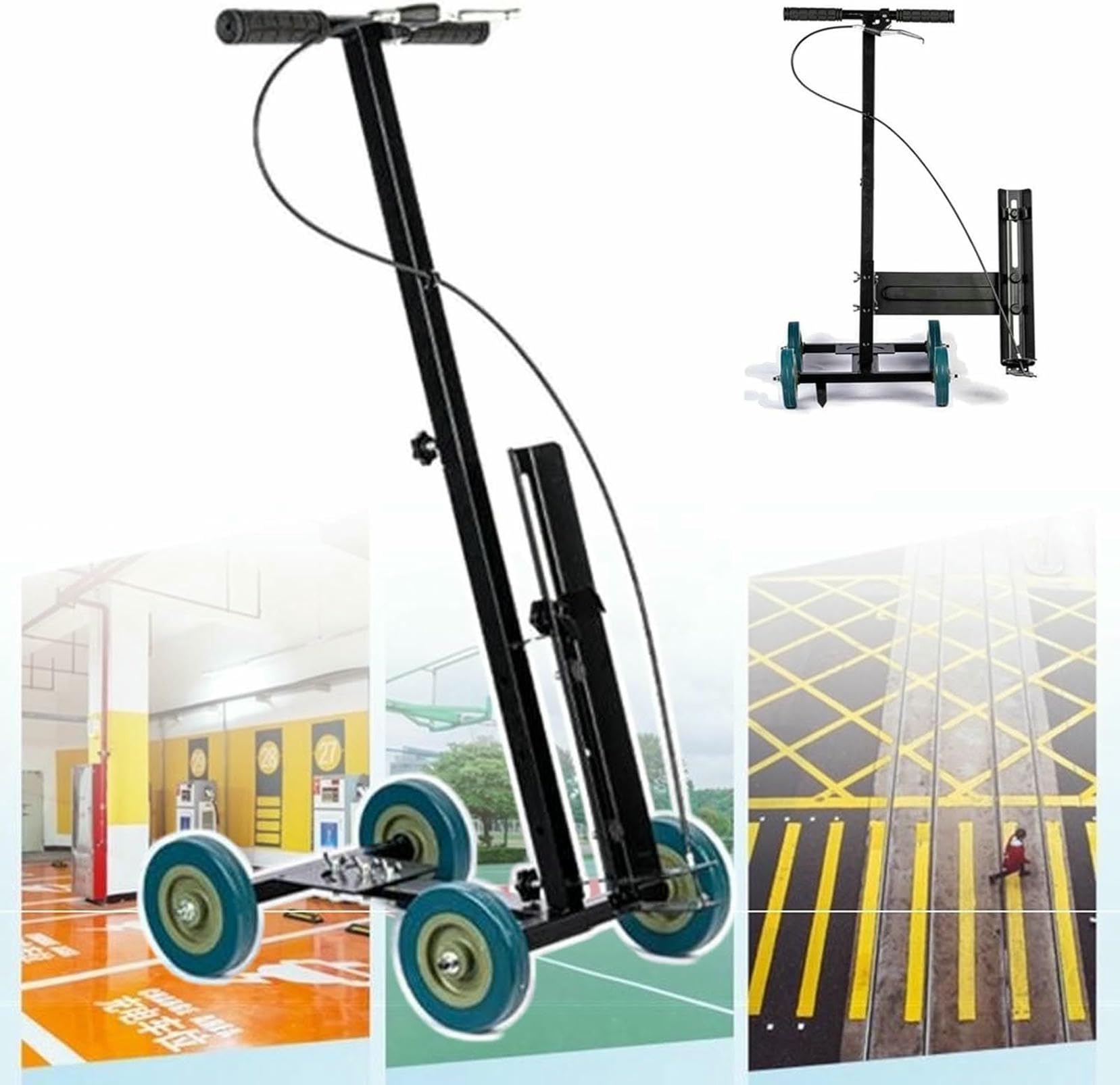 Applicateur de voie routière avec moteur à roues pour traçage rectiligne de pierres de bord