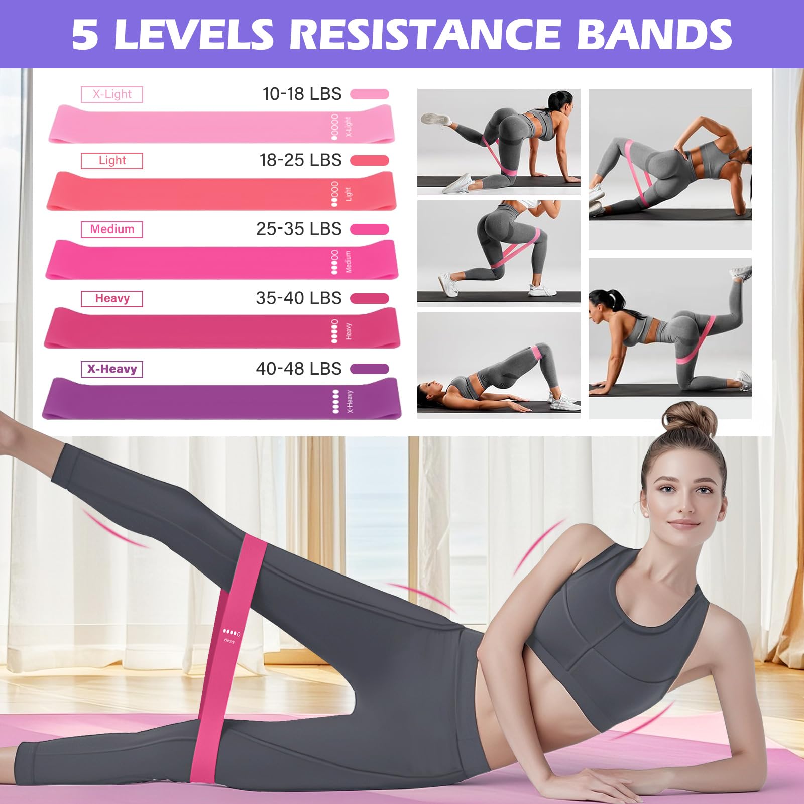 13 Pezzi Pilates Essential Kit: Attrezzatura Pilates Completo Esercizi Glutei Casa - Set Allenamento Casa Palestra per Donne