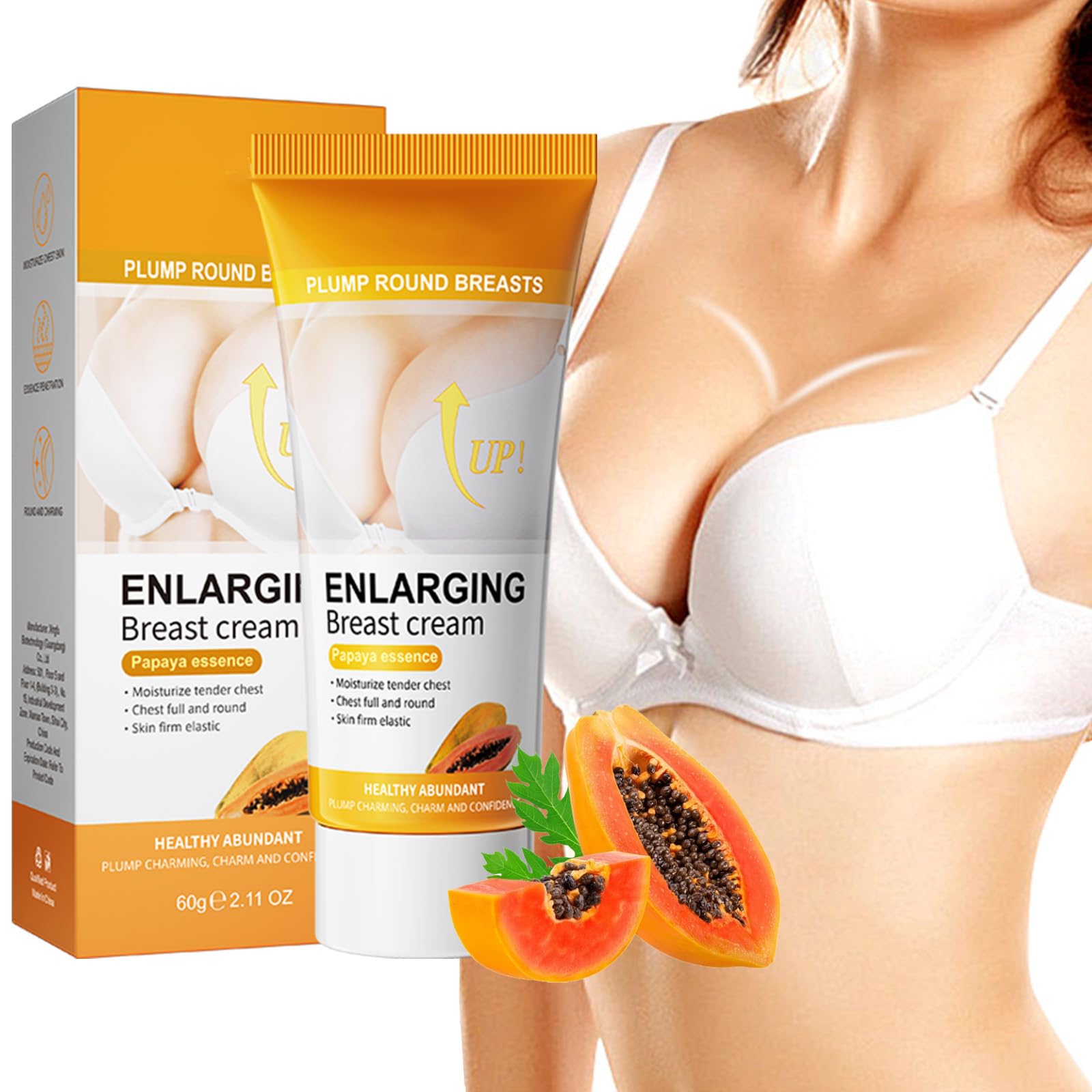 60g Papaia Crema Ingrandimento del Seno, Crema per L'ingrandimento del Seno, Cream per Sollevamento per Aumentare il Rassodare