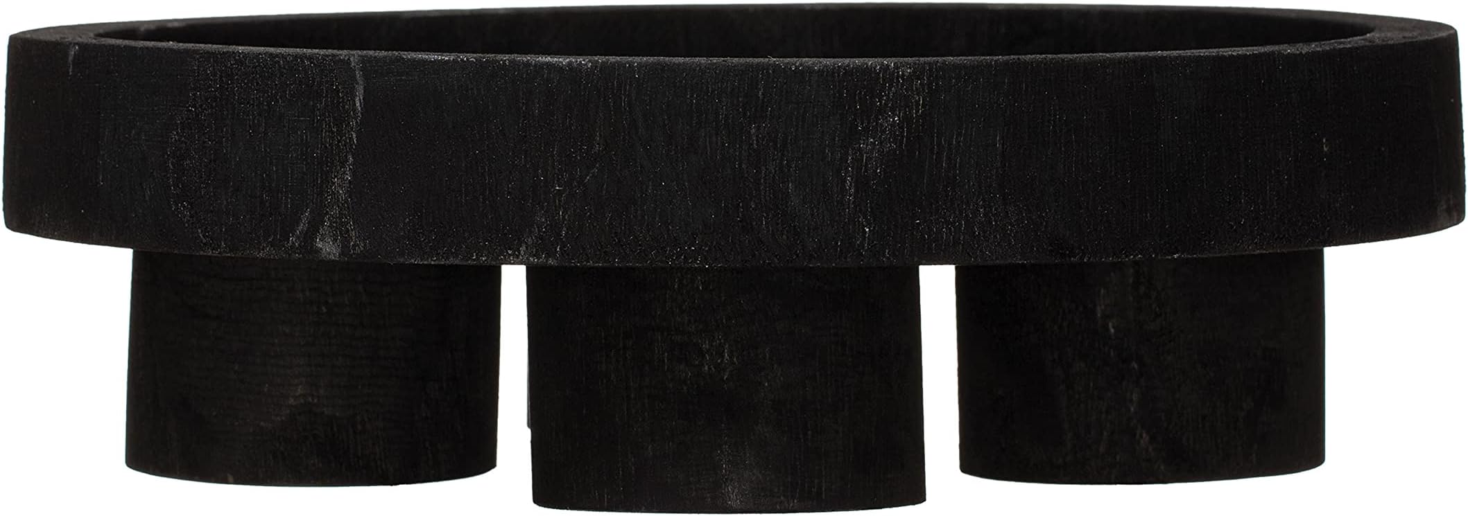 Bloomingville Paulownia Wood Dessert Pedestal Tray, Black
