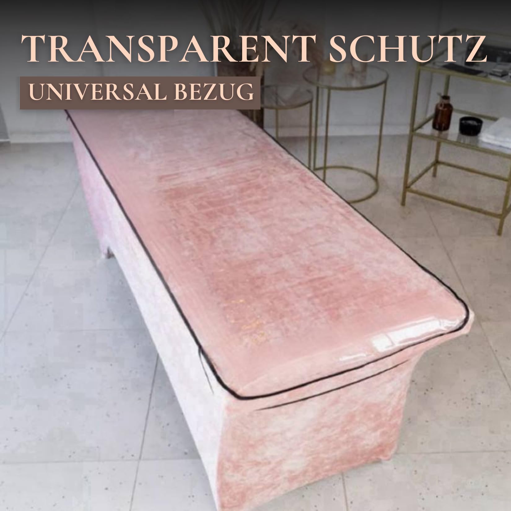 PVC Transparent Matratzenbezug, Schutz - Bezug für Wave Matratze für Kosmetikliege, Vinyl, 190x70 cm, Universal