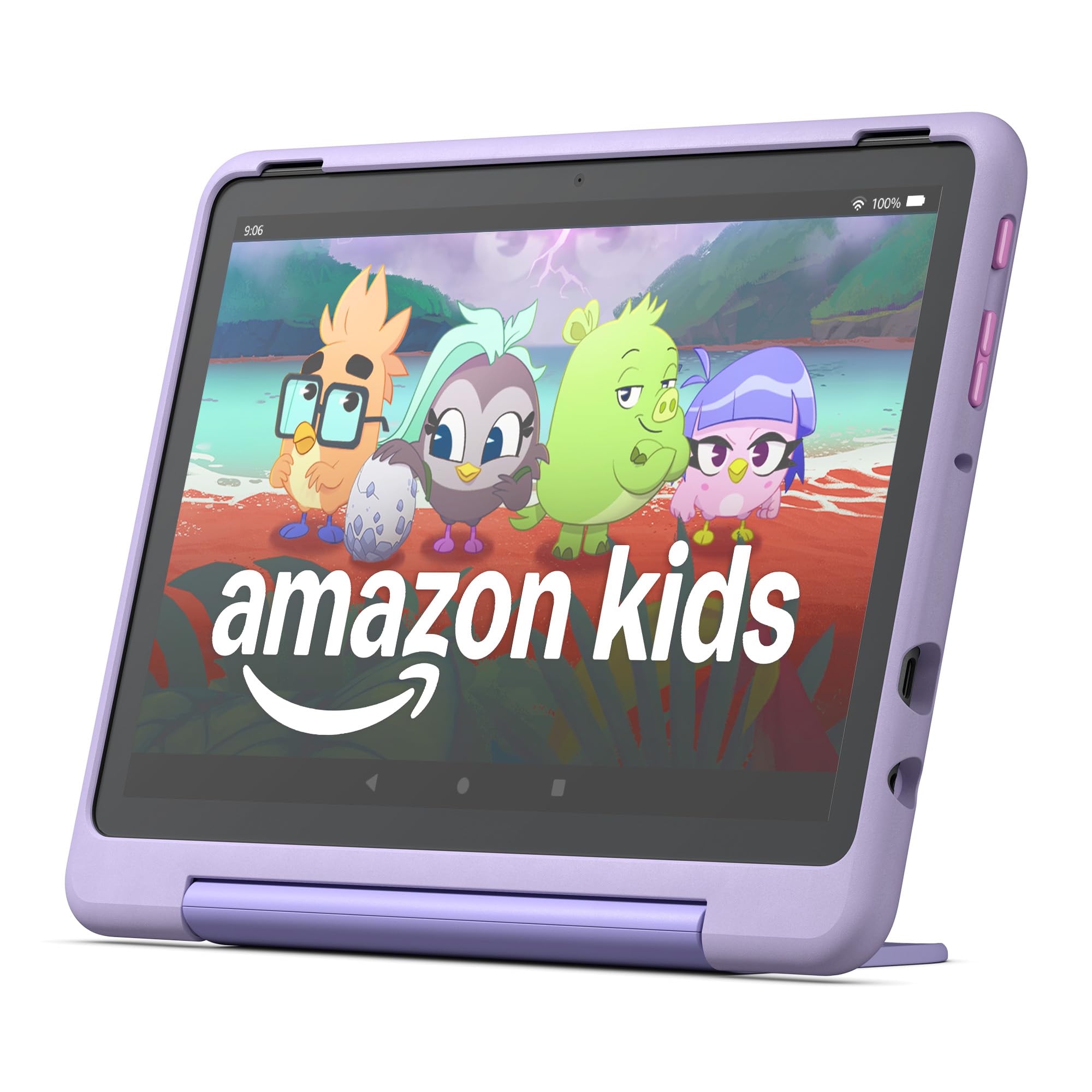 Amazon Fire HD 10 Kids Pro tablet (newest model) ages 6-12. Bright 10.1" HD screen, includes ad-free content, robust parental controls, 13-hr battery and slim case for older kids, 32 GB, Happy Day