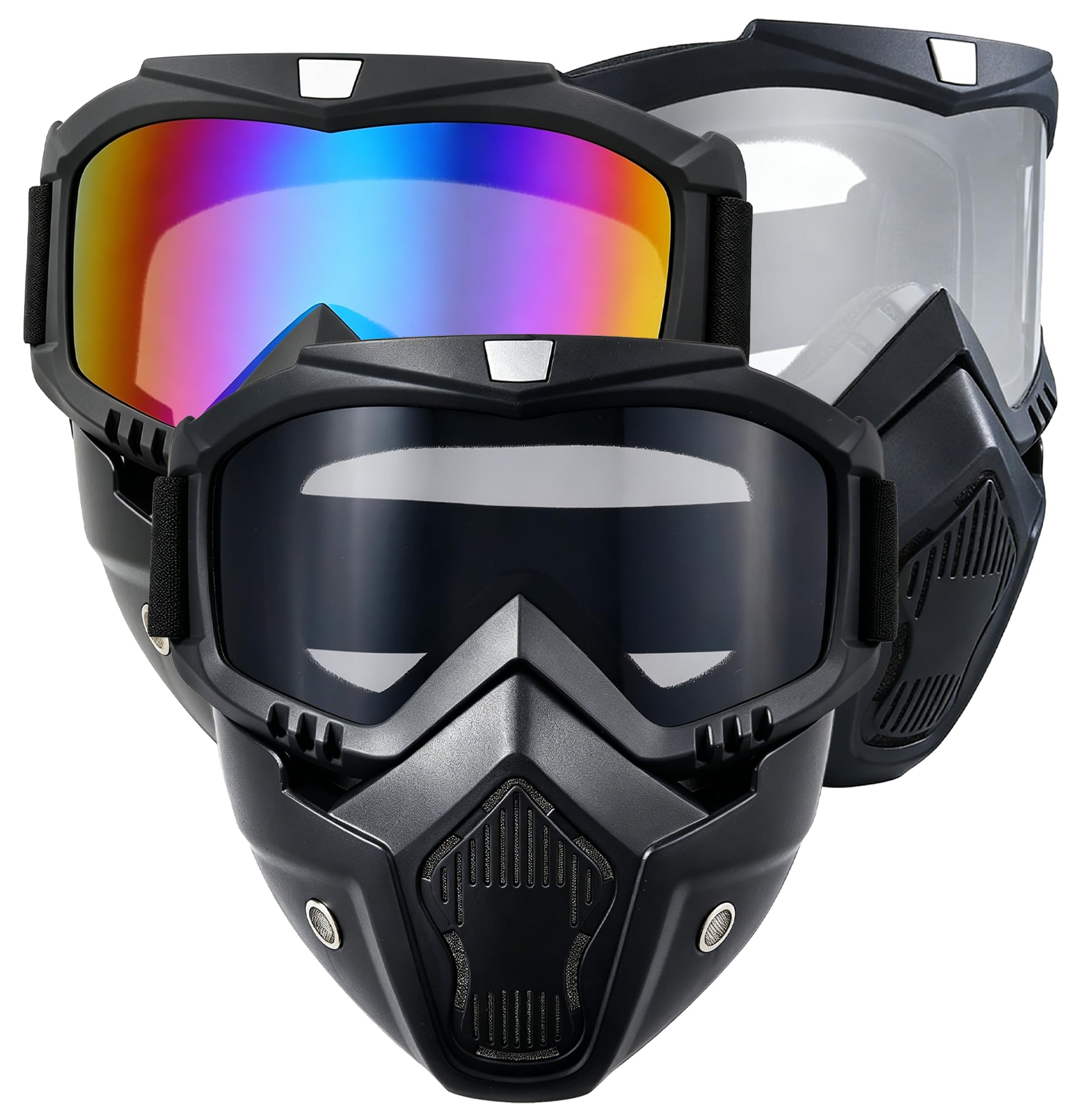Motorcycle Face Mask Full Face,Dirt Bike Goggles Motocross, ATV, Offroad, Riding Racing Goggles for Men Women