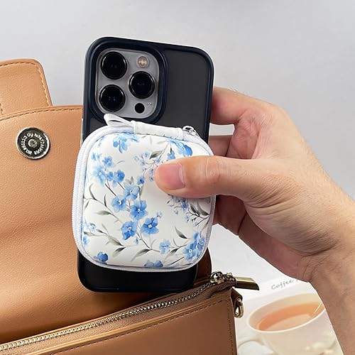 Miniatura 6 de Estuche cuadrado para auriculares, organizador de auriculares, estuche portátil de EVA, bolsa de almacenamiento con mosquetón para AirPods Beats