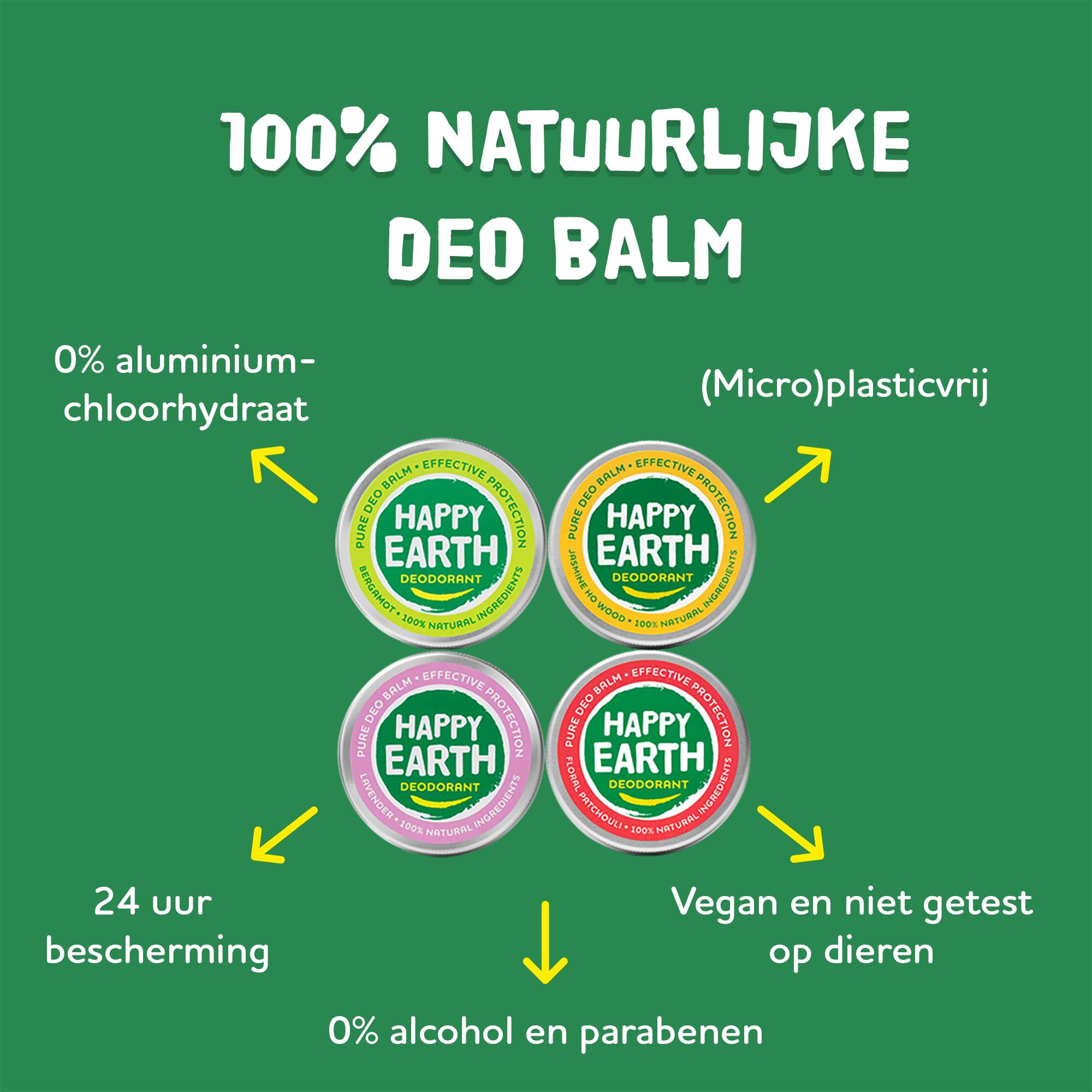 Happy Earth Crema Desodorante - Para Hombres y Mujeres - Desodorante - 100% Ingredientes Naturales & Veganos - Bergamota - 45 gr