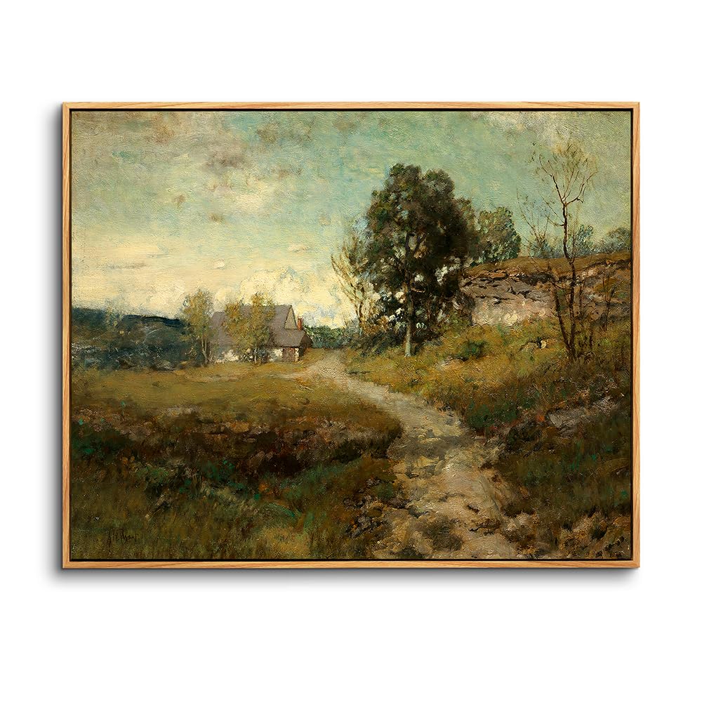 hyidecorart Cadre Decoration Murale Bois, Vintage Impression sur Toile, 30x40 cm Tableau Decoration Murale Chambre Paysage de Rural Natur, Décoration de Bureau Salon Salle de Bain Maison Décorations