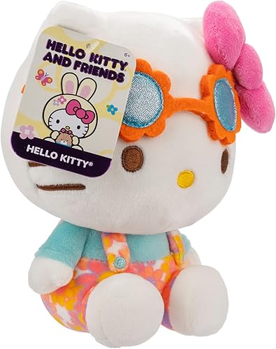 Miniatura 3 de Peluche de Hello Kitty de 8 pulgadas con overol de Pascua de primavera, con licencia oficial, lindo juguete de peluche suave coleccionable de Hello
