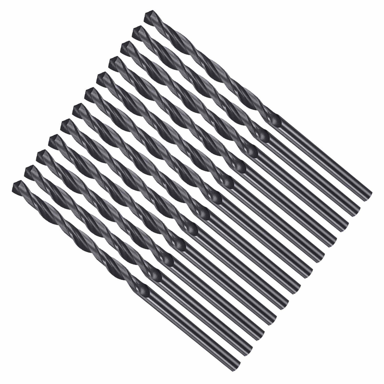 CoCud Drill Bit, 2.6mm Cutting Diameter, 4241 HSS Nitriding Black 118° Cutting Angle Versatile Bits - (Applications: for Drilling Plastic Wood Soft Metal), 12-Pieces
