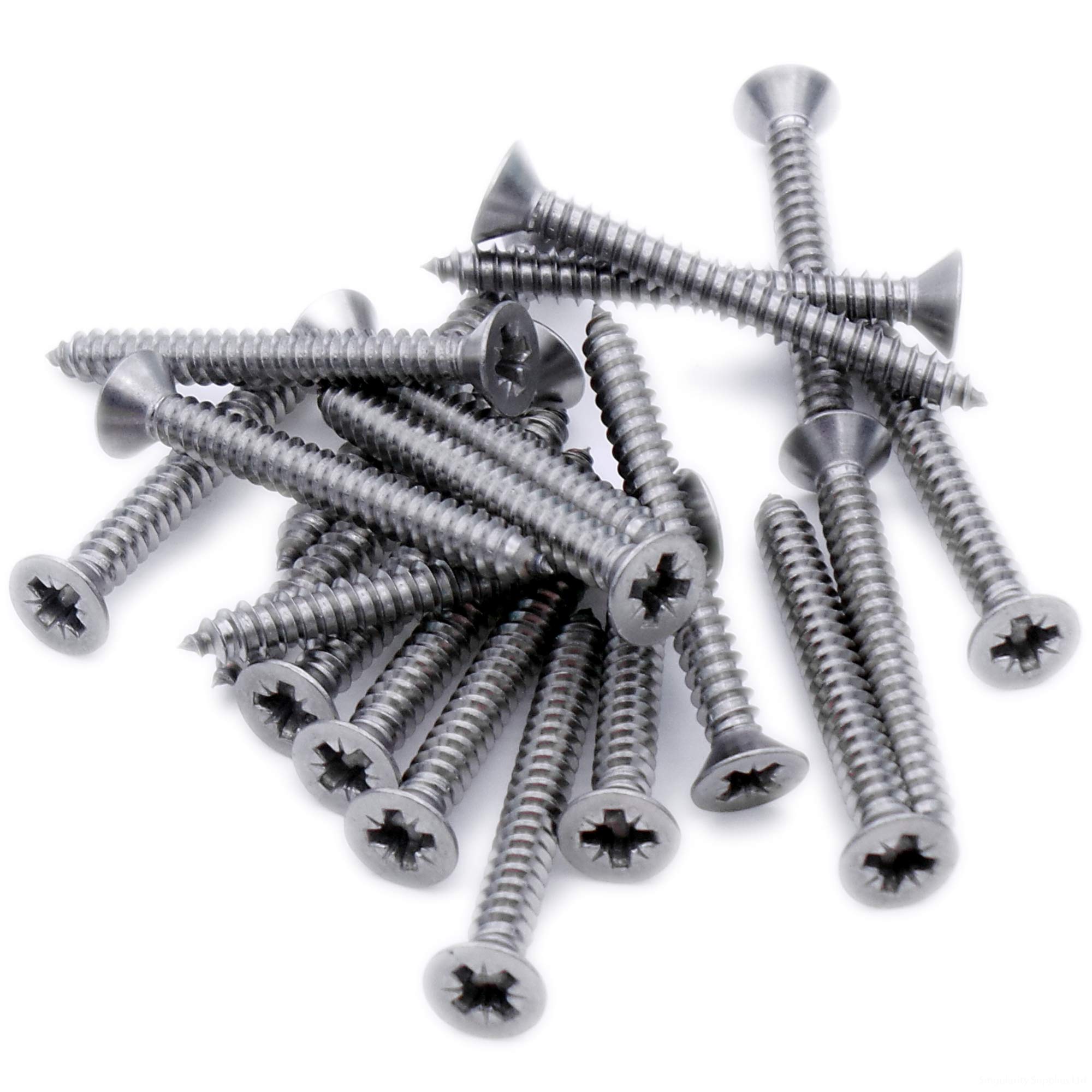 Singularity Supplies No.2 X 0.25 (2.2Mm X 6.5Mm) Pozi Countersunk Self-Tapping Screw - Stainless Steel (A2) (Pack Of 20)