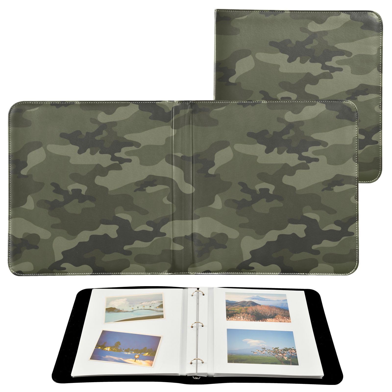 Álbumes de fotos, Cuaderno para Fotos, Páginas Autoadhesivas, Álbumes de Fotos para Camuflaje Militar de 6 x 8 Pulgadas