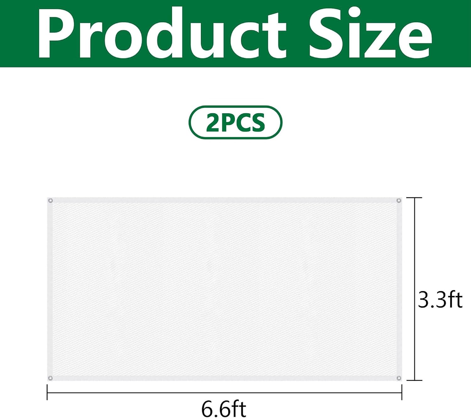 2 Pcs 6.6x3.3 Ft Plant Sun Shade Cloth,60% Shading White Sun Protection Net