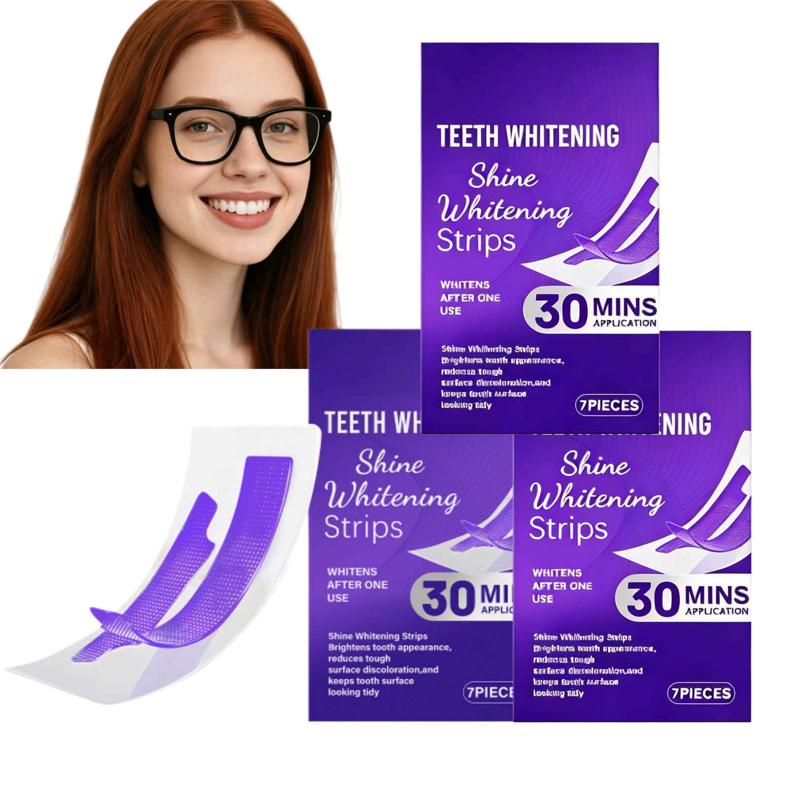 Purple Whitening Strips Neu- PAP + nHAP – violette Korrekturtechnologie reduziert gelbe Flecken, sanft zu Zahnschmelz