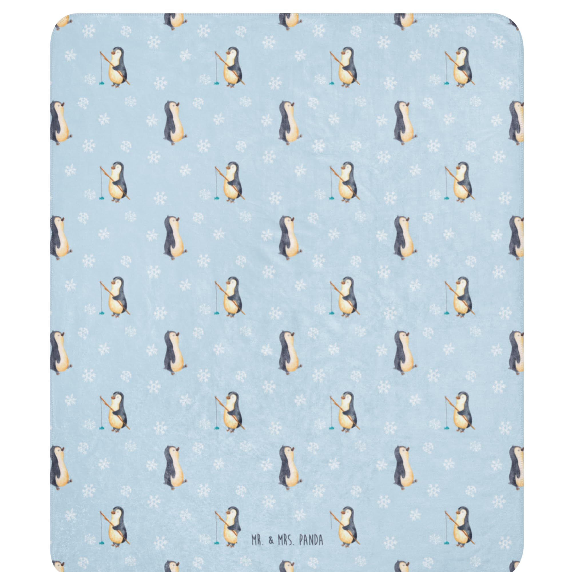 Mr. & Mrs. Panda Wärmedecke Pinguin marschieren 130 x 155 cm - Geschenk, Bruder, Familie, Spazieren, Heimdecke, Langschläfer, Plaid, Kuscheldecke, Tagesdecke, Schmusedecke, Decke