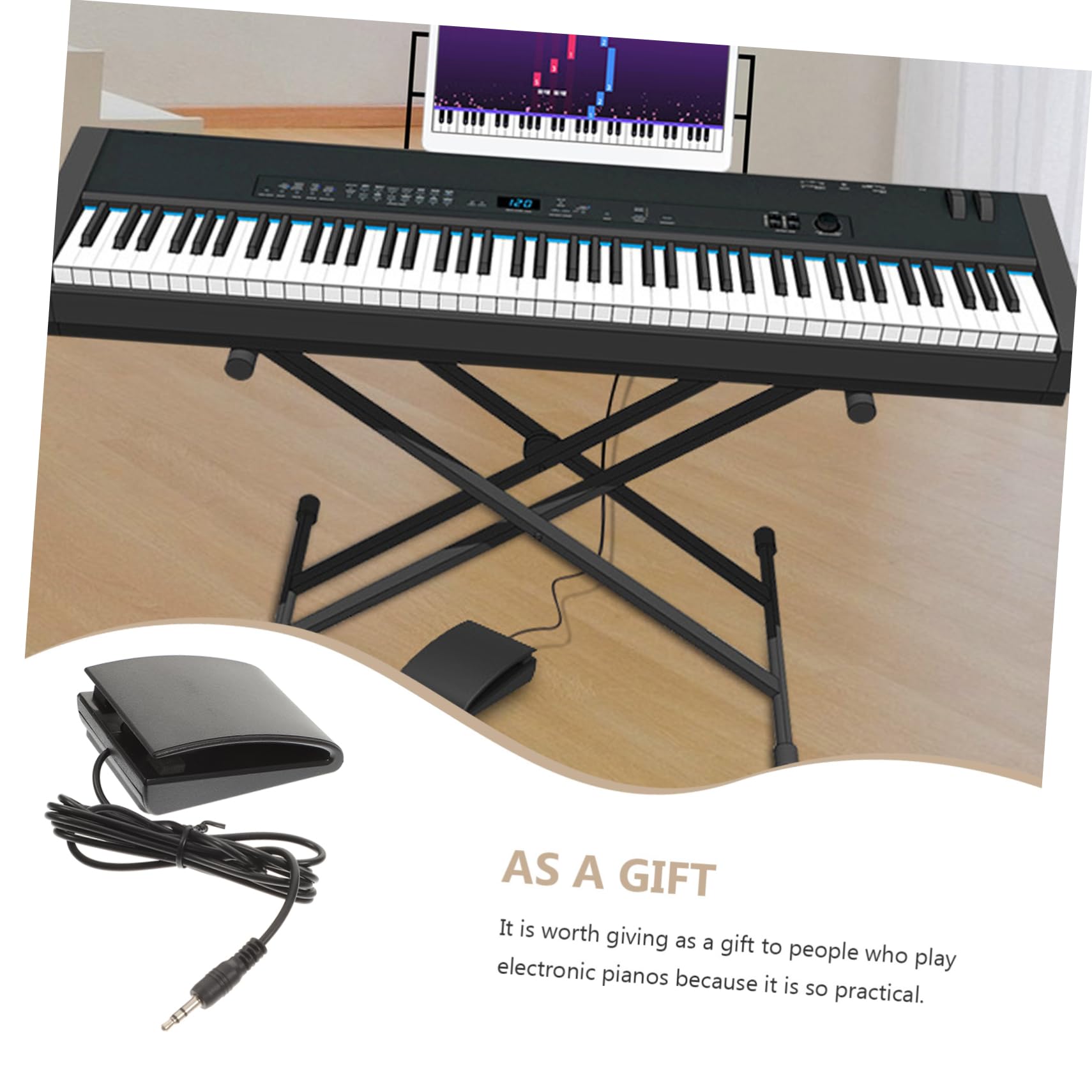 OFFSCH Piano Accessory Sustain Pedal for Electronic Piano Keyboard Pedal Wide Base