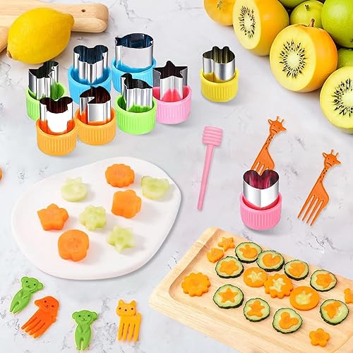 Miniatura 4 de Juego de 20 piezas de mini moldes para cortar frutas, 1.6 pulgadas, moldes para verduras y repostería, moldes para hornear y complementos
