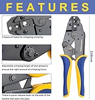 Vista 4 de haisstronica - Herramienta de crimpado para cable de encendido de bujía, herramienta de crimpado de alambre de trinquete de 8.5mm, HS-2048