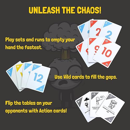 Miniatura 6 de Juego de cartas estilo Rummy de ritmo rápido para niños y adultos A partir de 7 años Salvaje, estratégico, diversión familiar