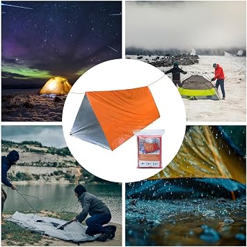 Tent Protection, Survival Tent, Survival Shelter Tube Tent - Lightweight Windproof Waterproof Life-Saving Gear, Tarpaulin Sleeping Bag, Thermal Bag for Hiking