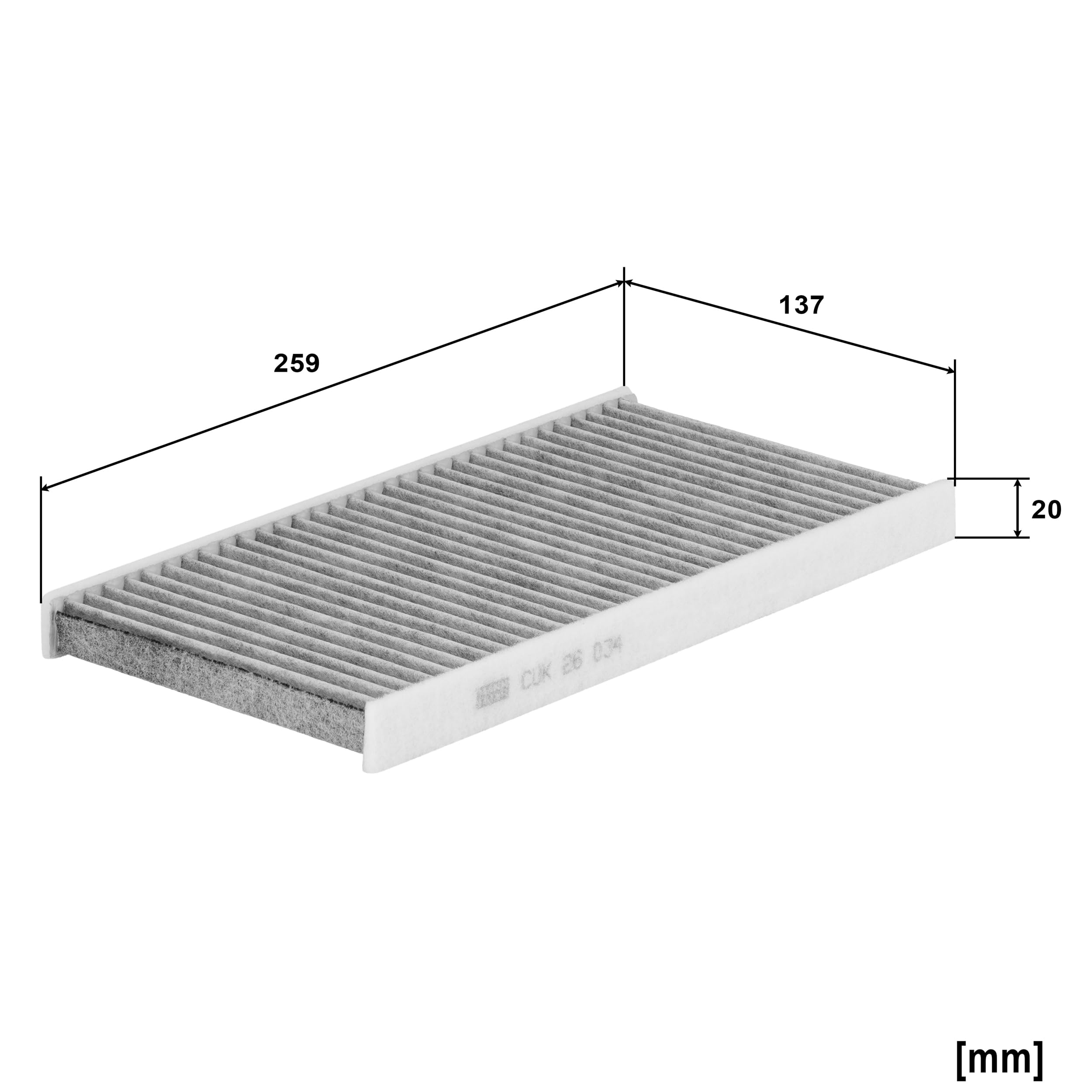 MANN-FILTER, CUK 26 034-2 Innenraumfilter, mit Aktivkohle