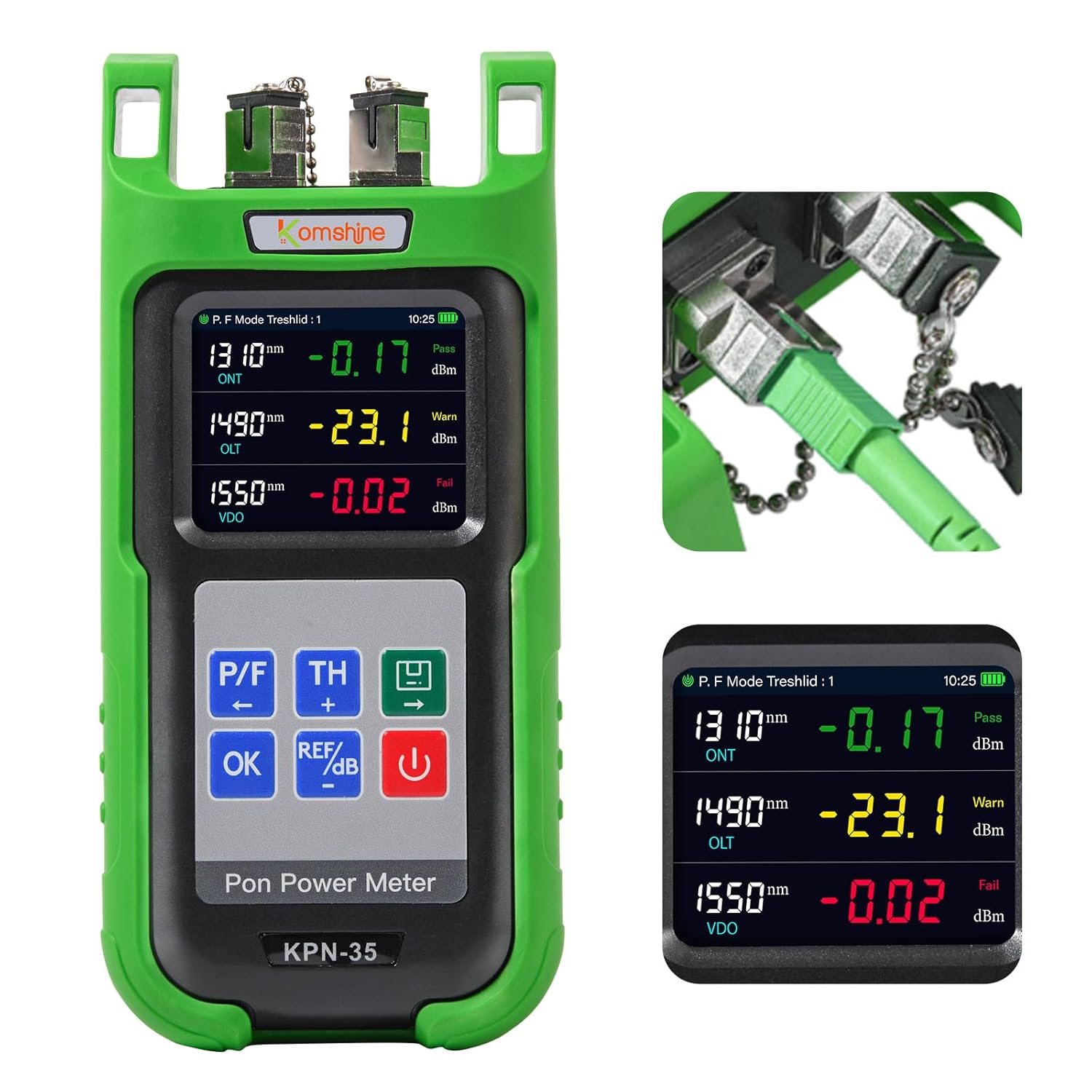 Optical Fiber 1310/1490/1550nm PON Power Meter PON Network Detection Online Fiber Tester with SC Adapter (Connector Type APC), Used in Burst Mode Measurement of 1310nm Upstream
